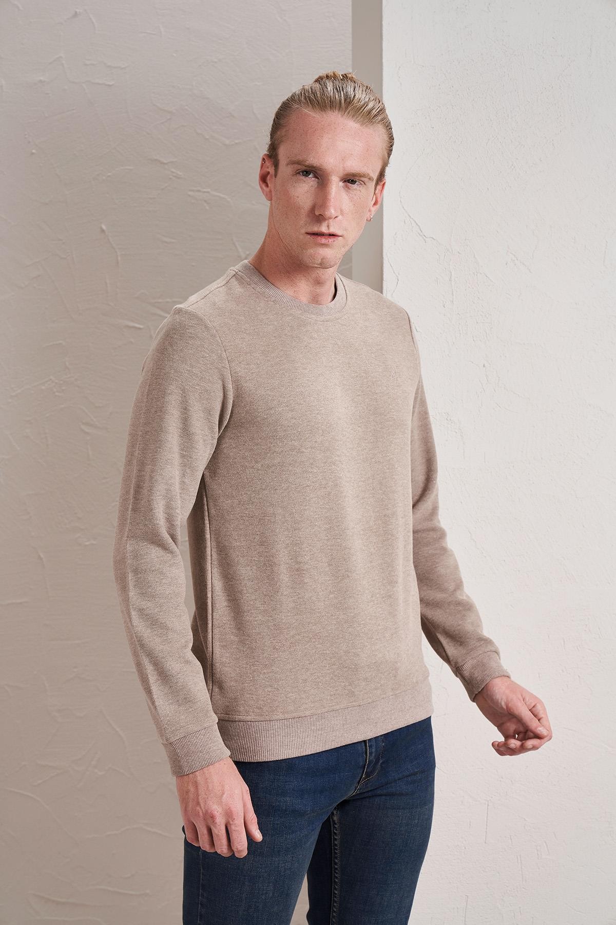 Erkek (2304)Bisiklet Yaka Basic Selanik Sweatshirt