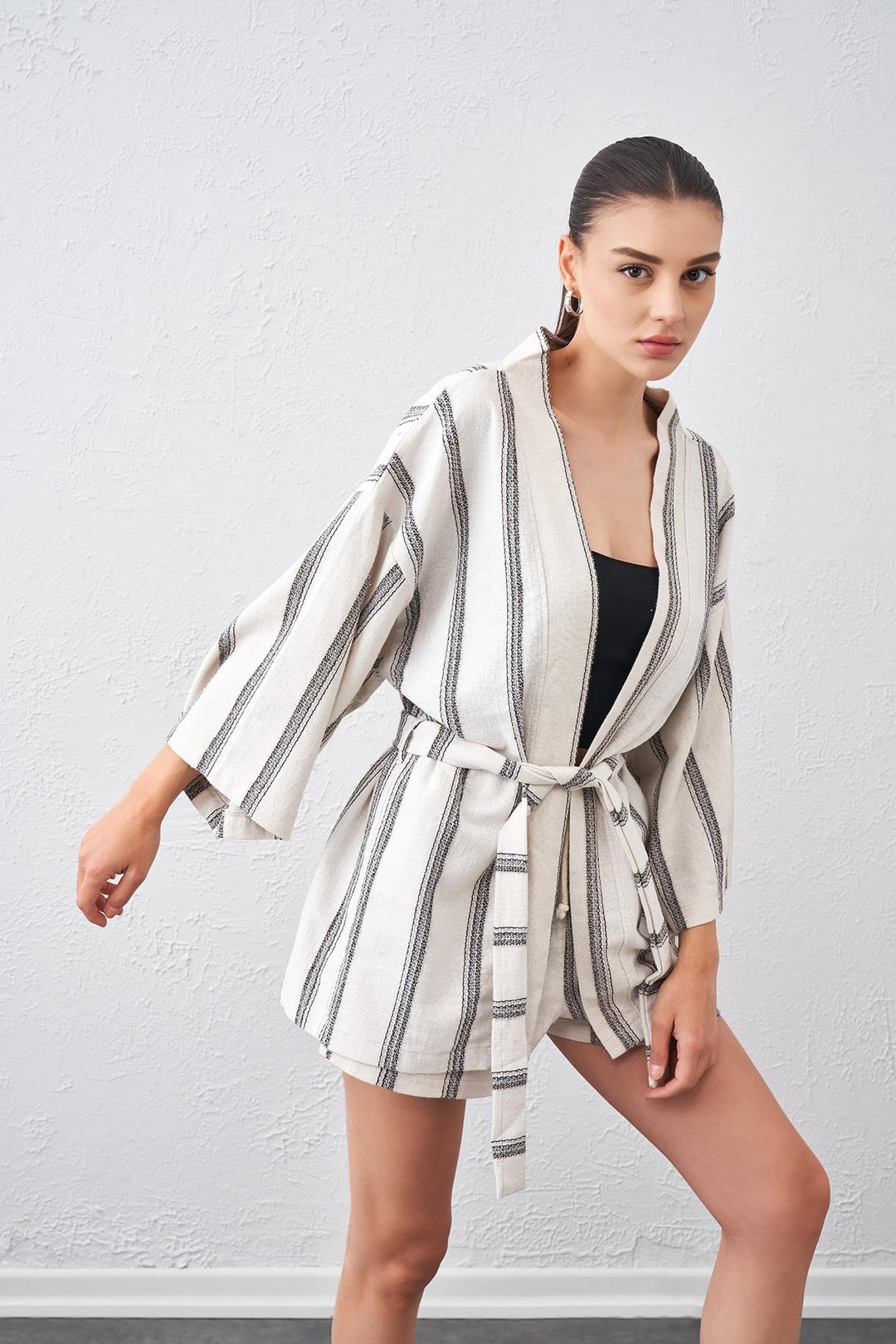 Kadın Oversize Keten Kimono