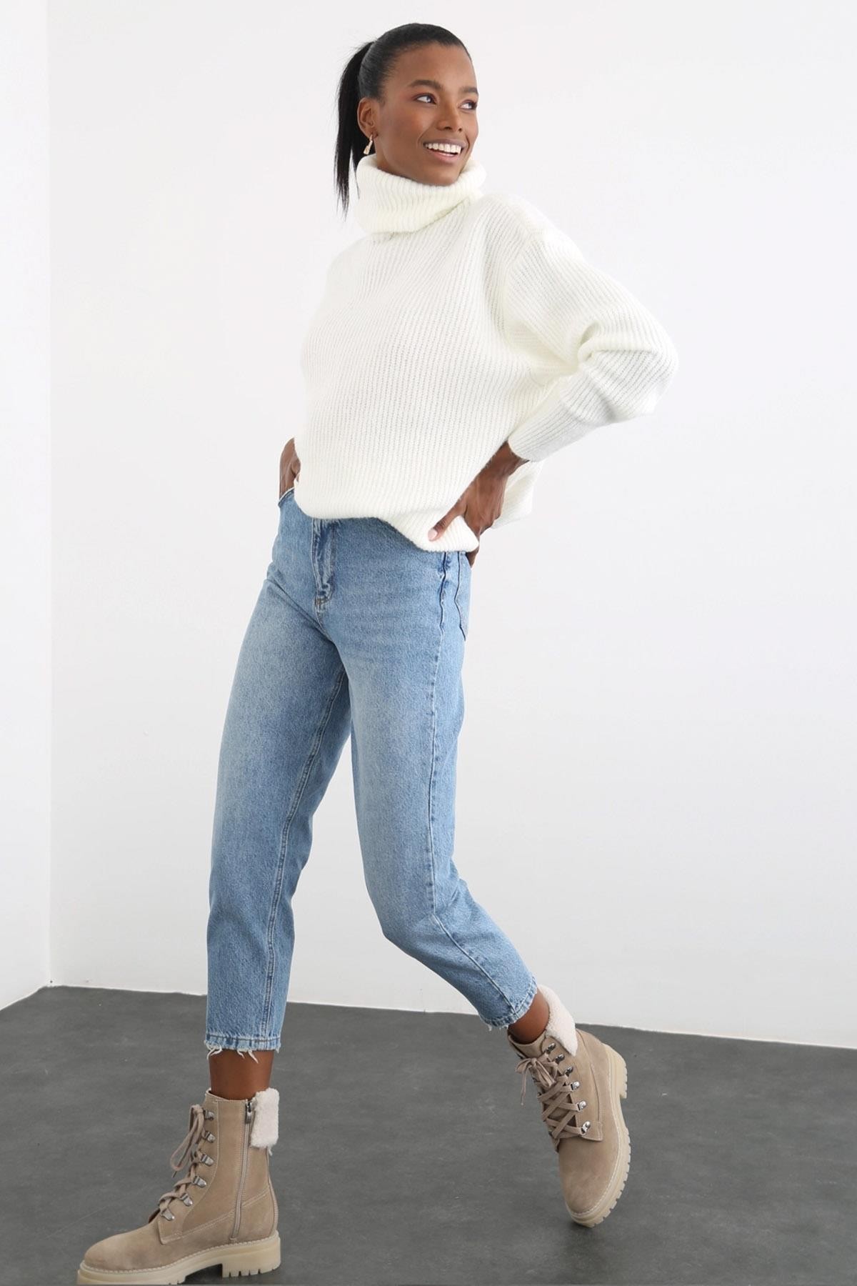 Kadın High Waist MOM Jeans