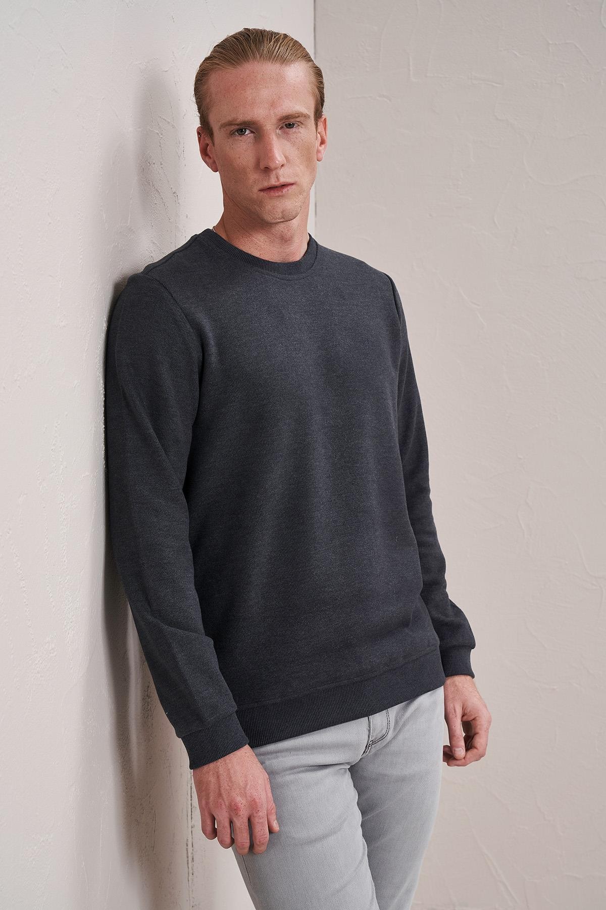 Erkek (2304)Bisiklet Yaka Basic Selanik Sweatshirt