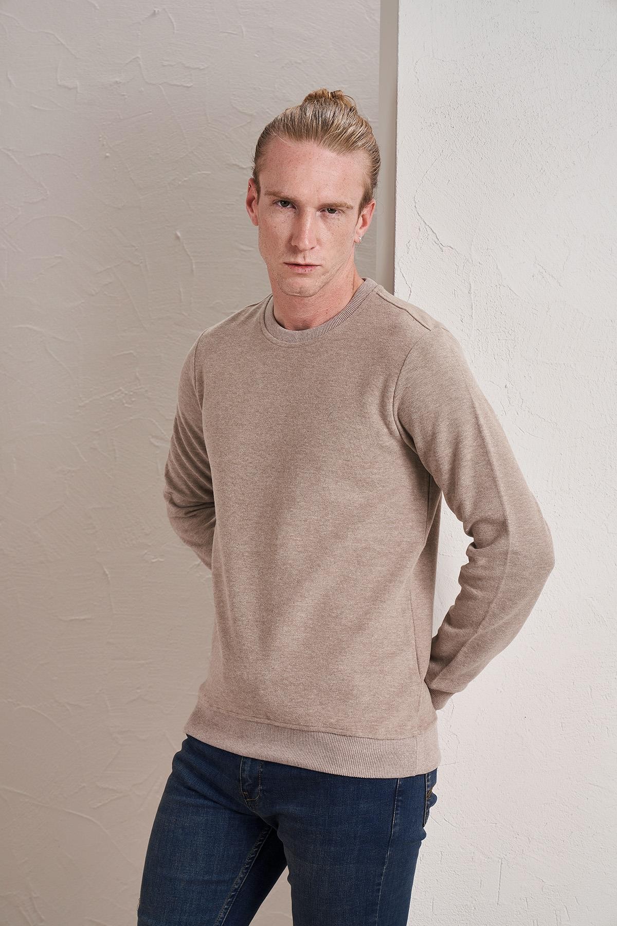 Erkek (2304)Bisiklet Yaka Basic Selanik Sweatshirt