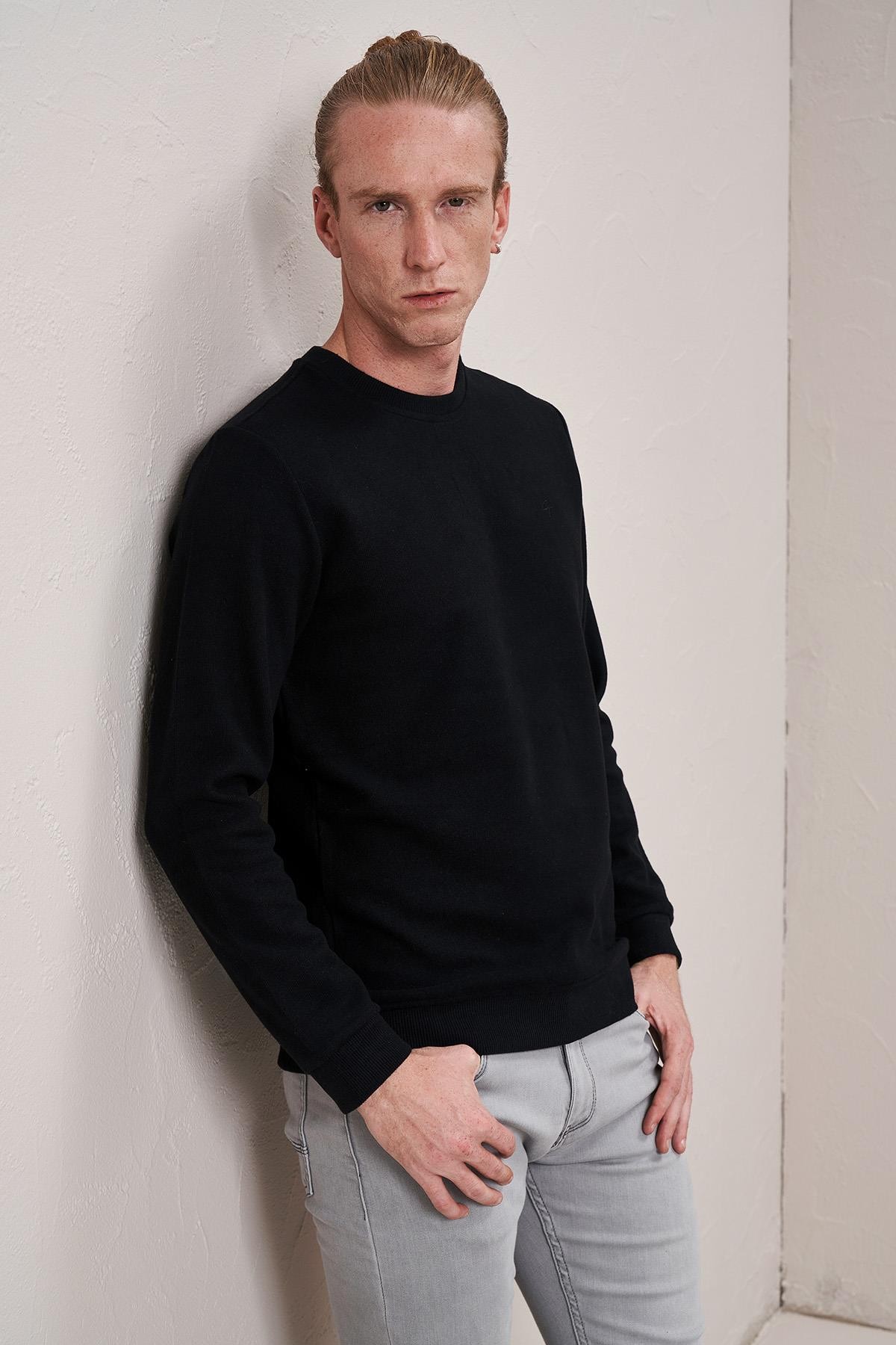 Erkek (2304)Bisiklet Yaka Basic Selanik Sweatshirt