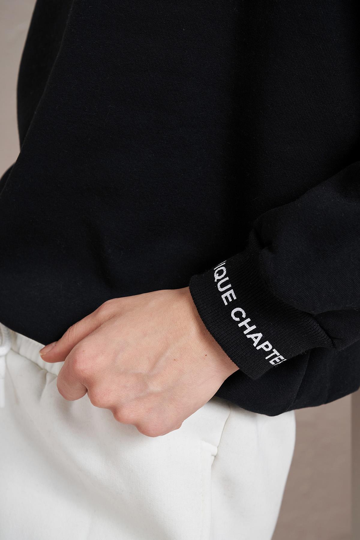 Kadın Bisiklet Yaka Unique Way Baskılı Üç İplik Sweatshirt