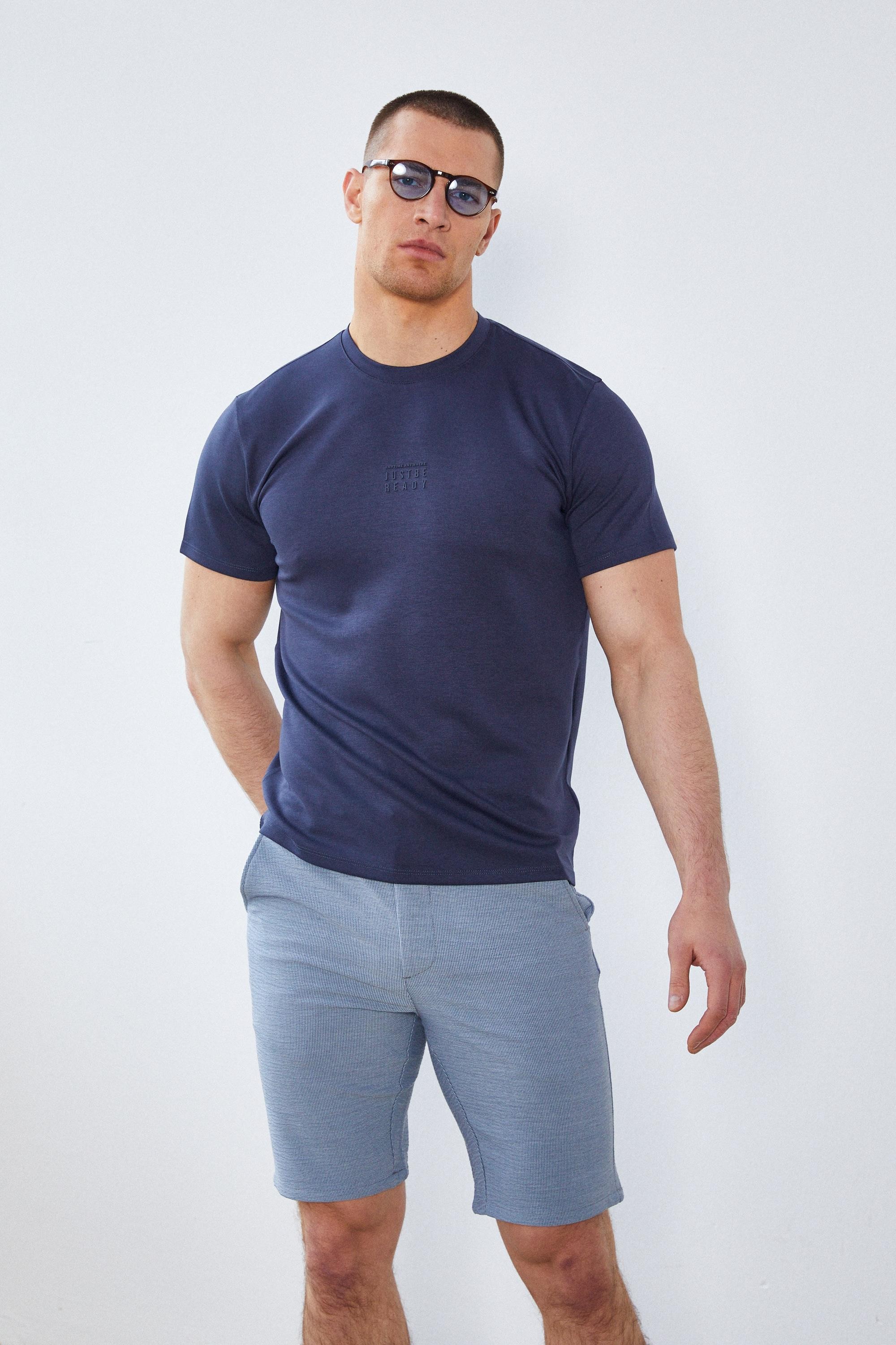 Erkek Beli Yarım Lastikli Pamuk Şantuk Jogger Şort