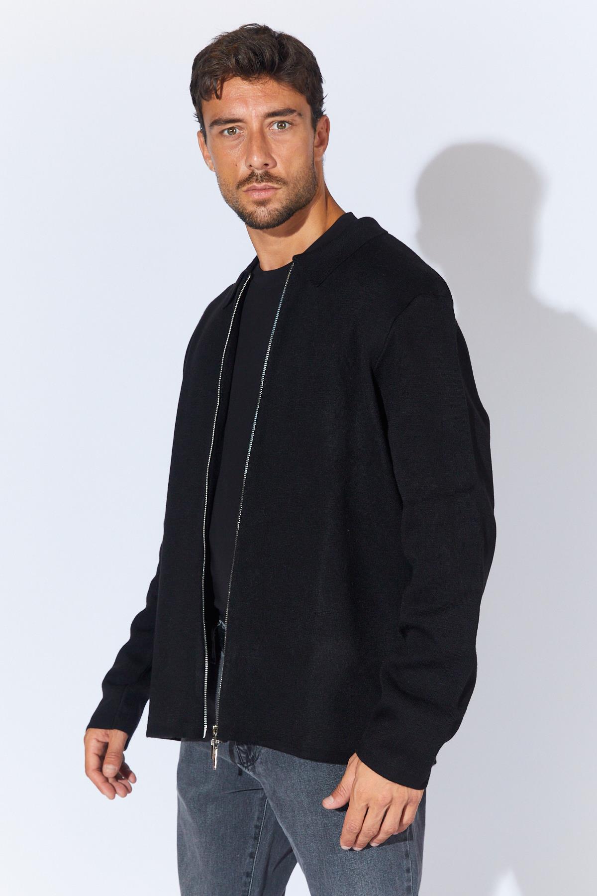 Erkek Double Face Akrilik Fermuarlı Hırka