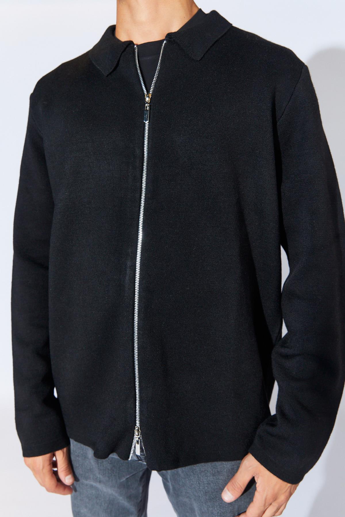 Erkek Double Face Akrilik Fermuarlı Hırka