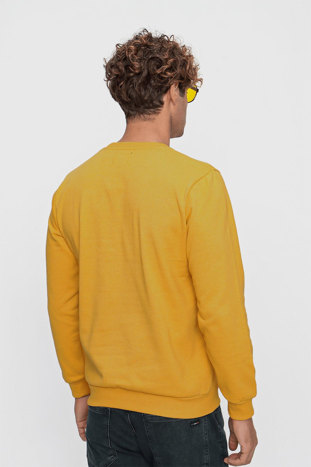 Erkek (22-7781) Bisiklet Yaka Basic Üç İp Sweatshirt