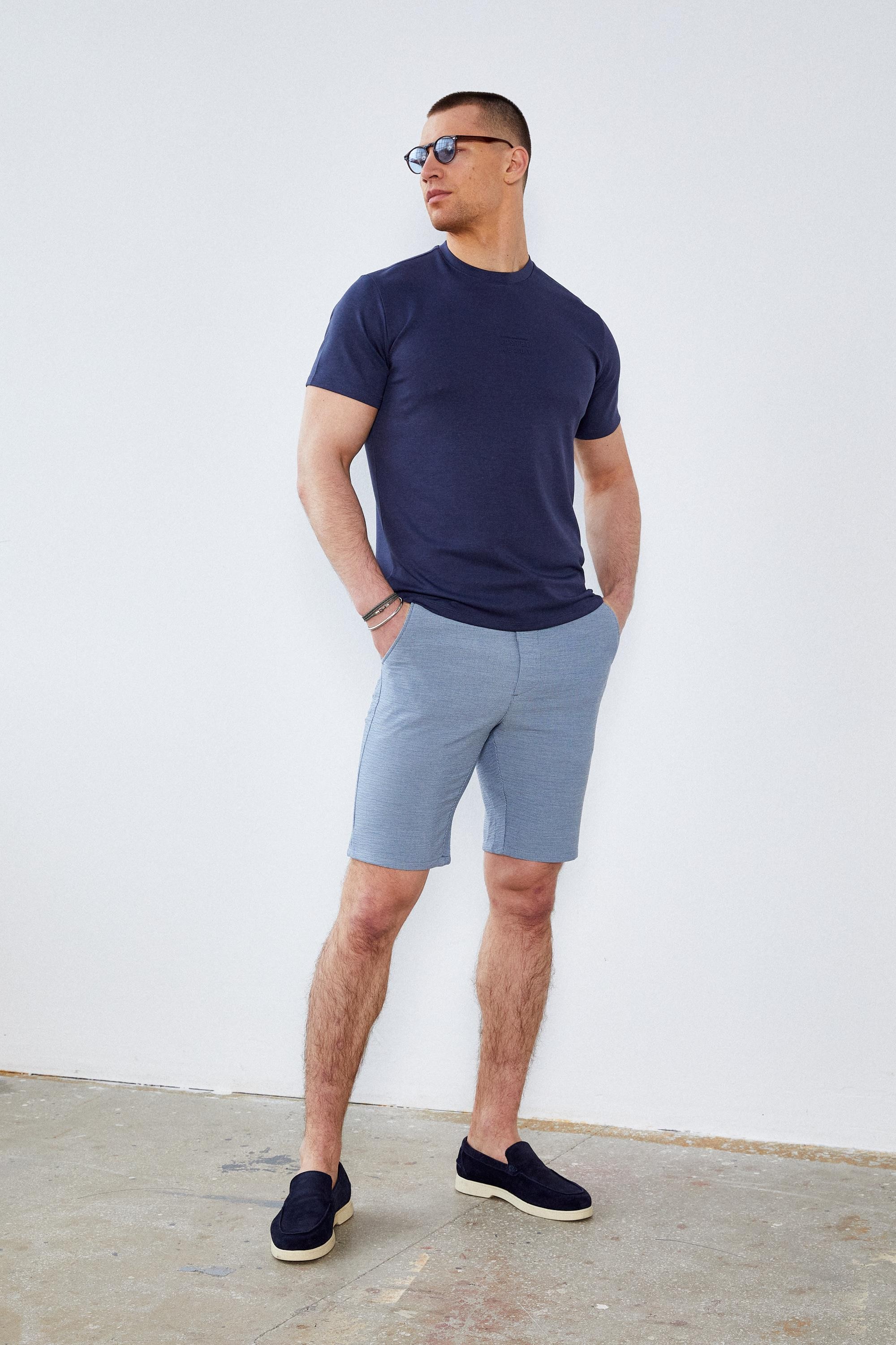 Erkek Beli Yarım Lastikli Pamuk Şantuk Jogger Şort