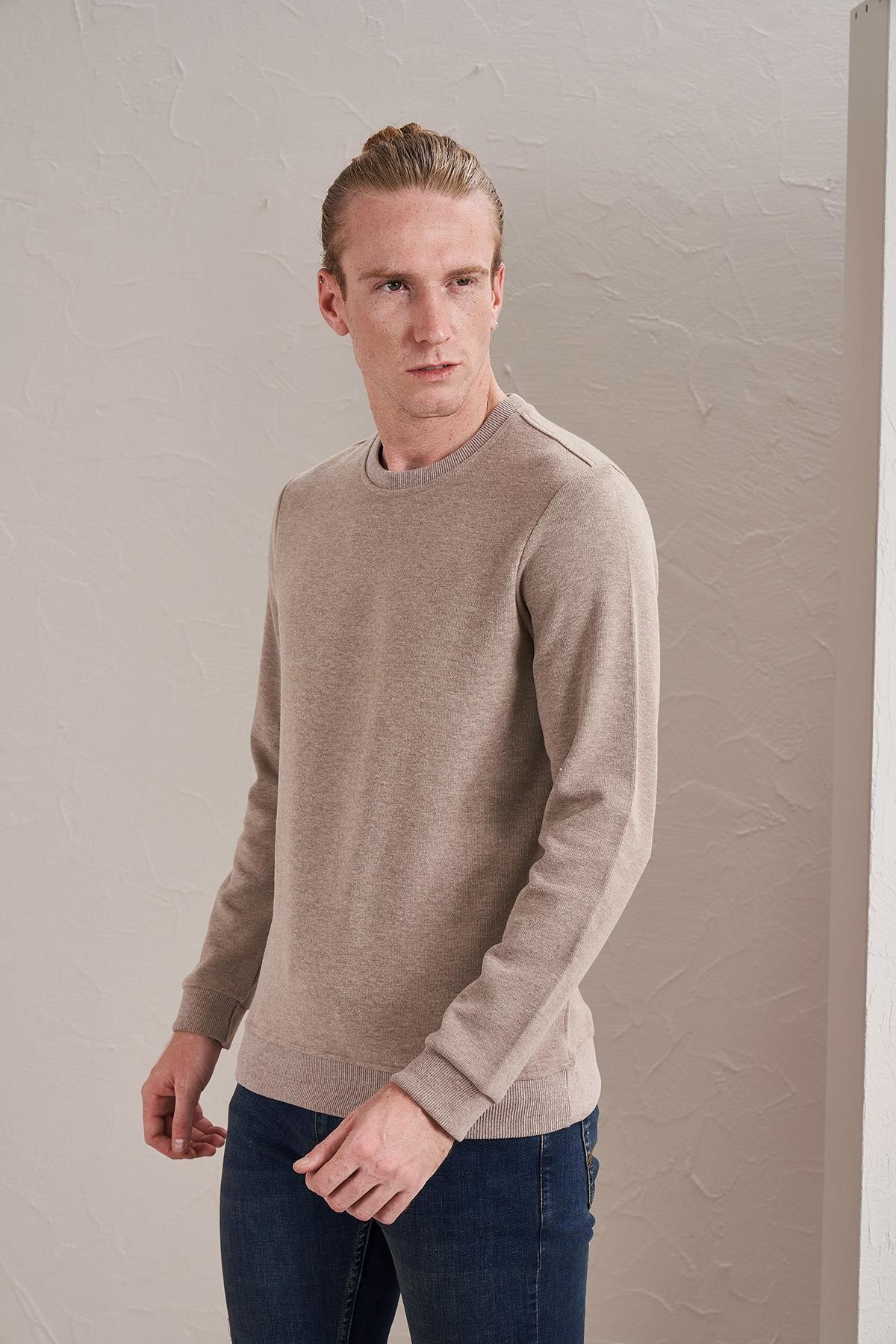 Erkek (2304)Bisiklet Yaka Basic Selanik Sweatshirt