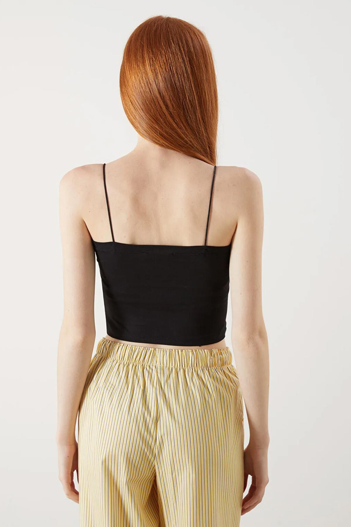 Kadın Spagetti Askılı İçi Gloplu Full Licra Atlet