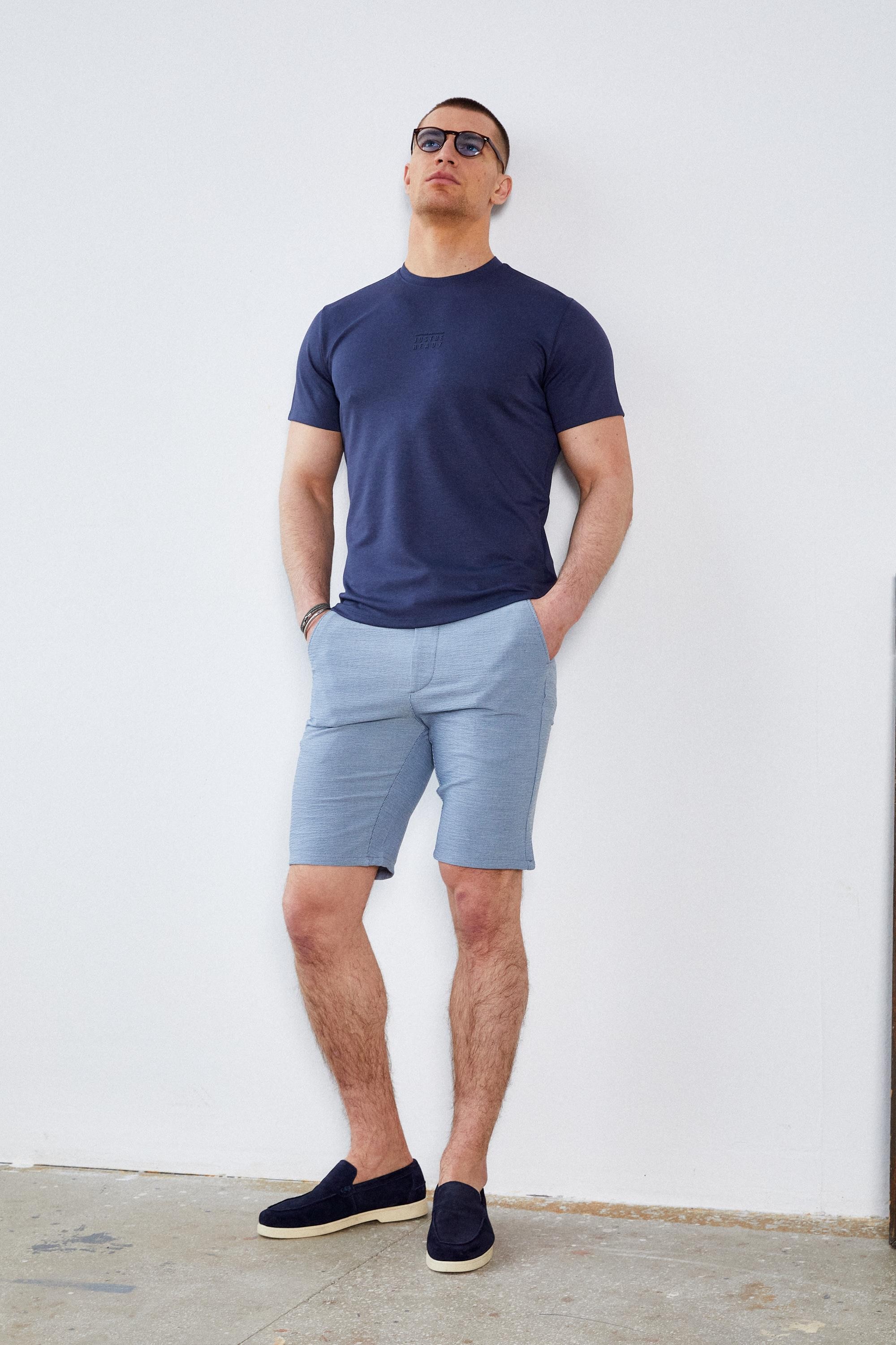 Erkek Beli Yarım Lastikli Pamuk Şantuk Jogger Şort