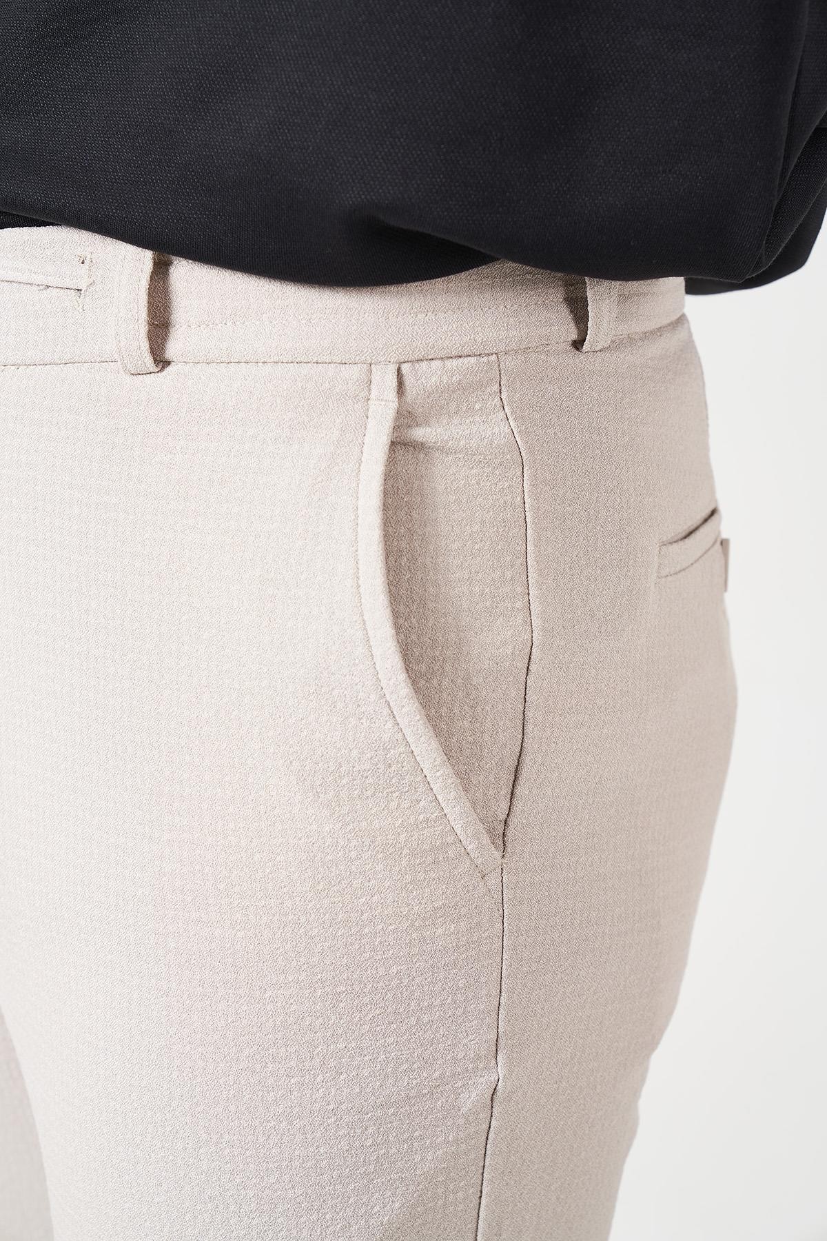 Erkek Beli Yarım Lastikli Gold Gofre  Pantolon