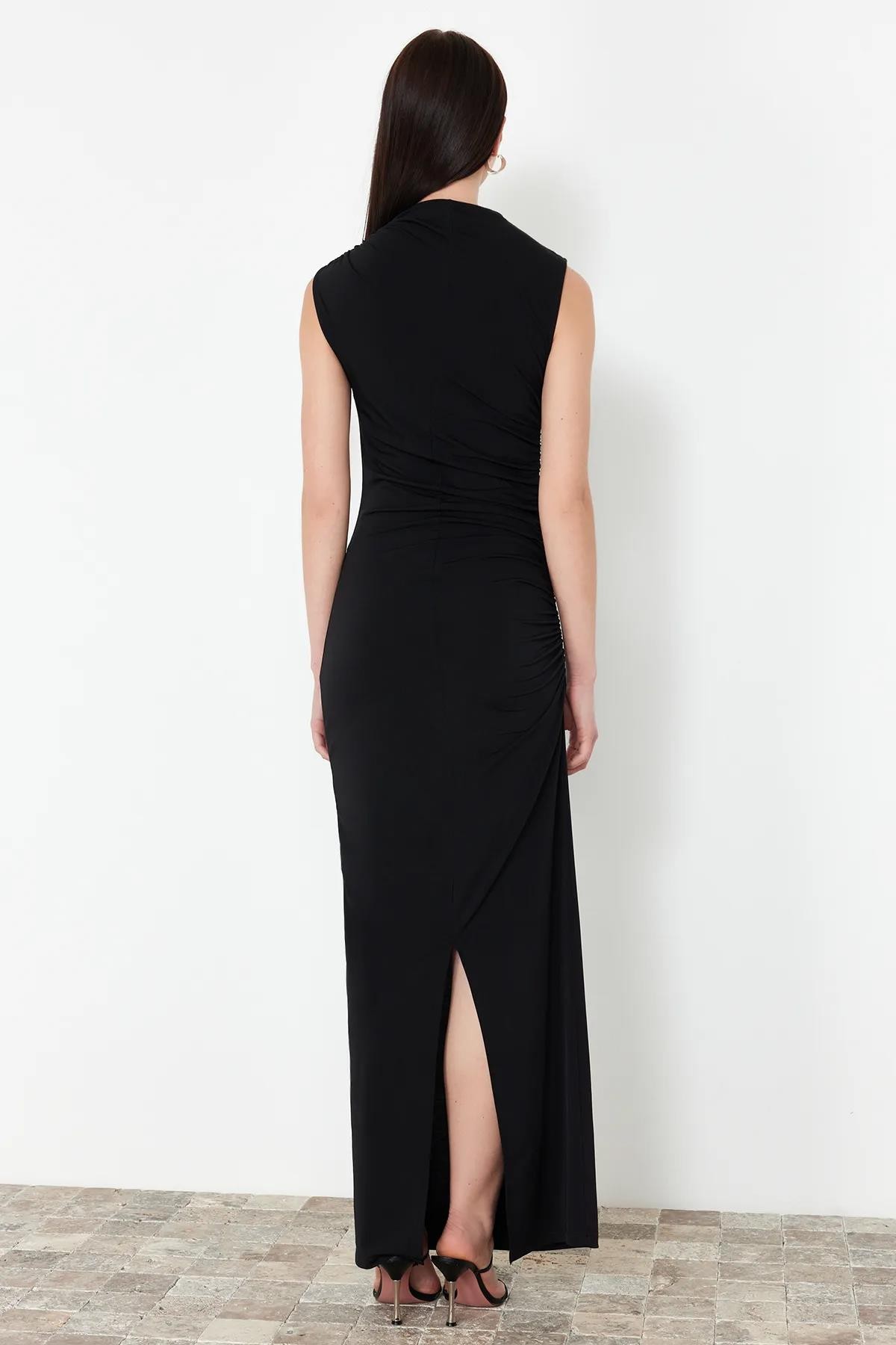 Kadın Drape Detaylı Midi Boy Elbise