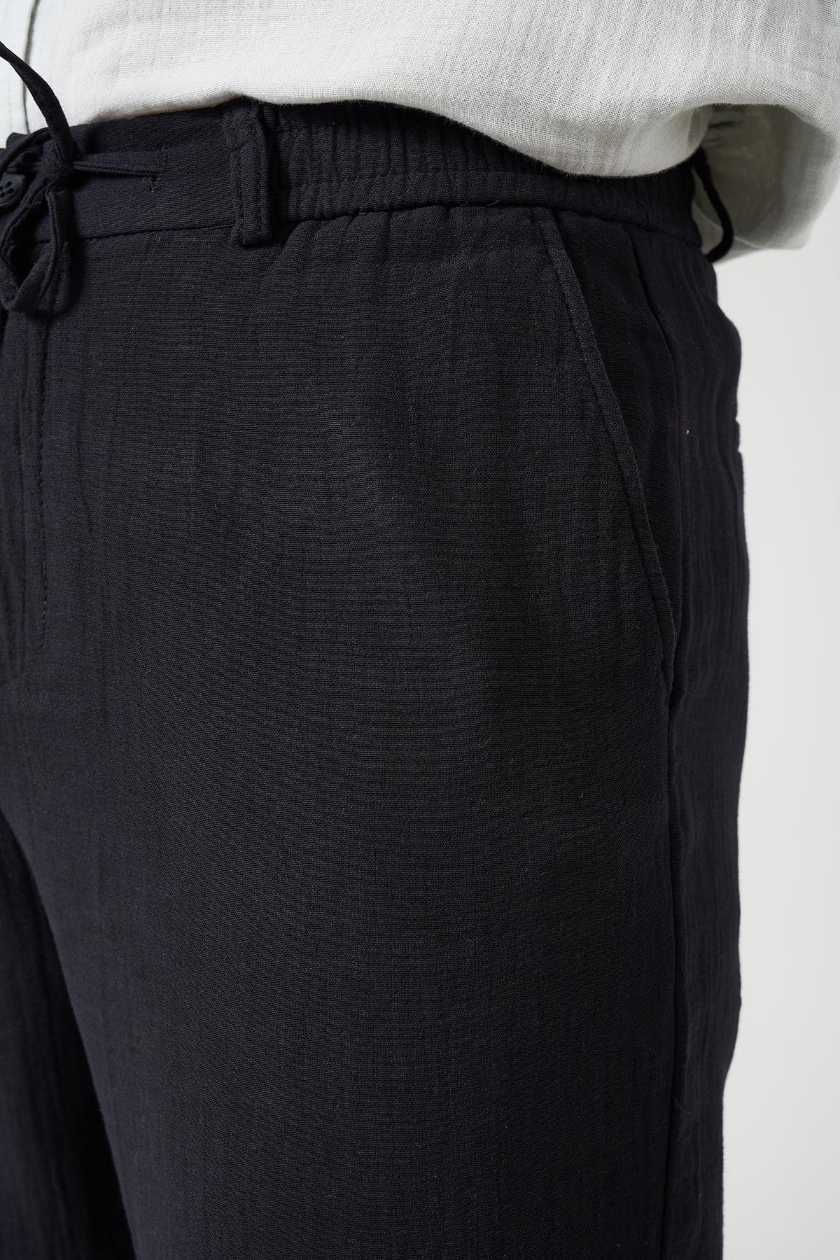 Erkek Beli Lastikli Baggy Müslin Heavy Marlin  Pantolon