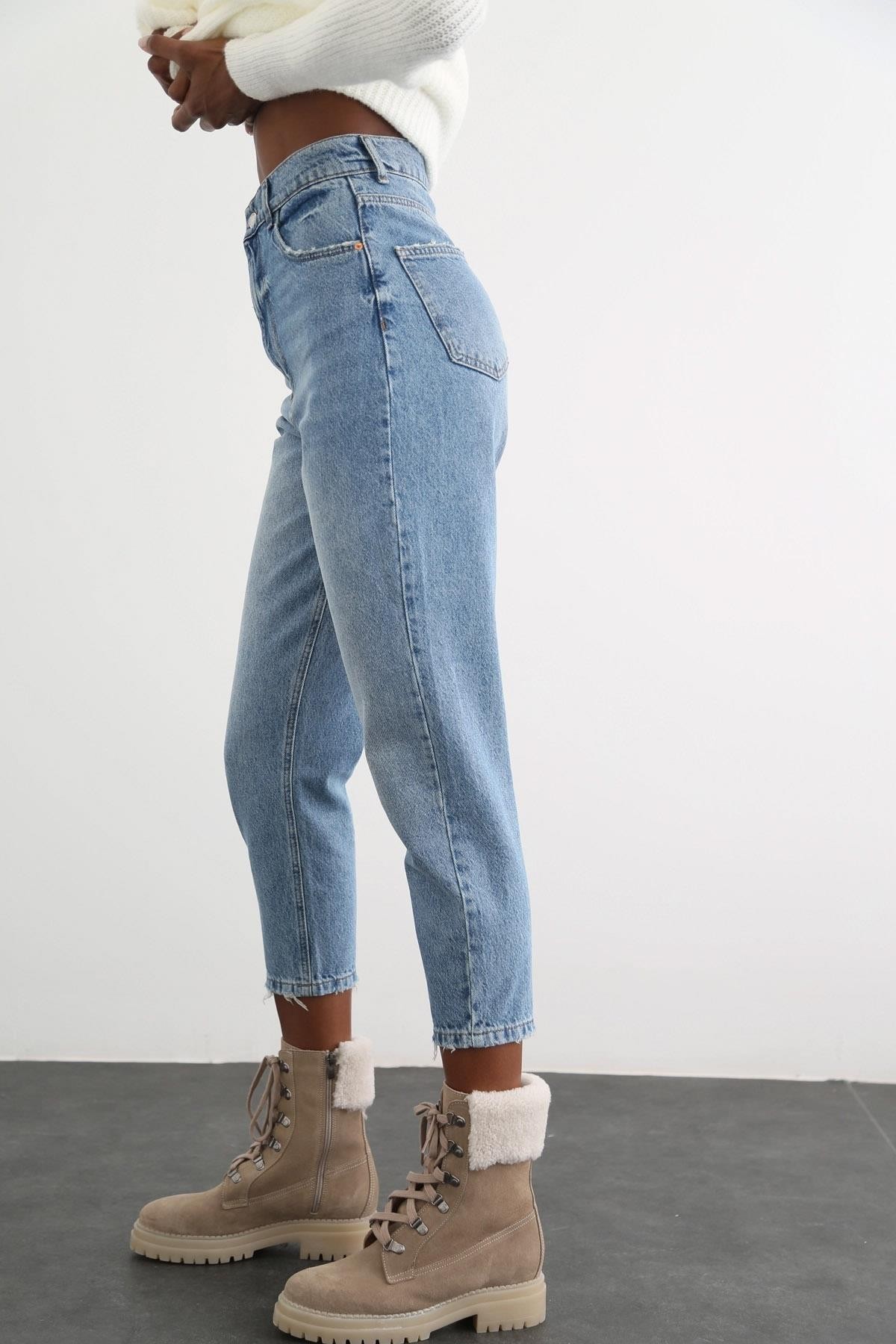 Kadın High Waist MOM Jeans