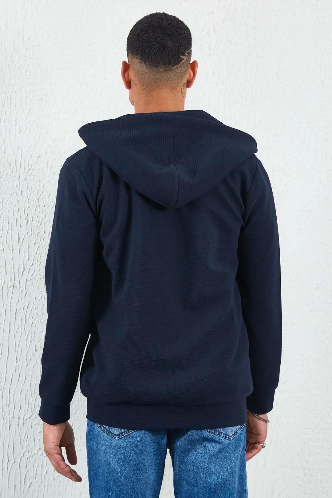 Erkek Kapüşonlu Kanguru Cepli Fitilli Bomber Sweatshirt