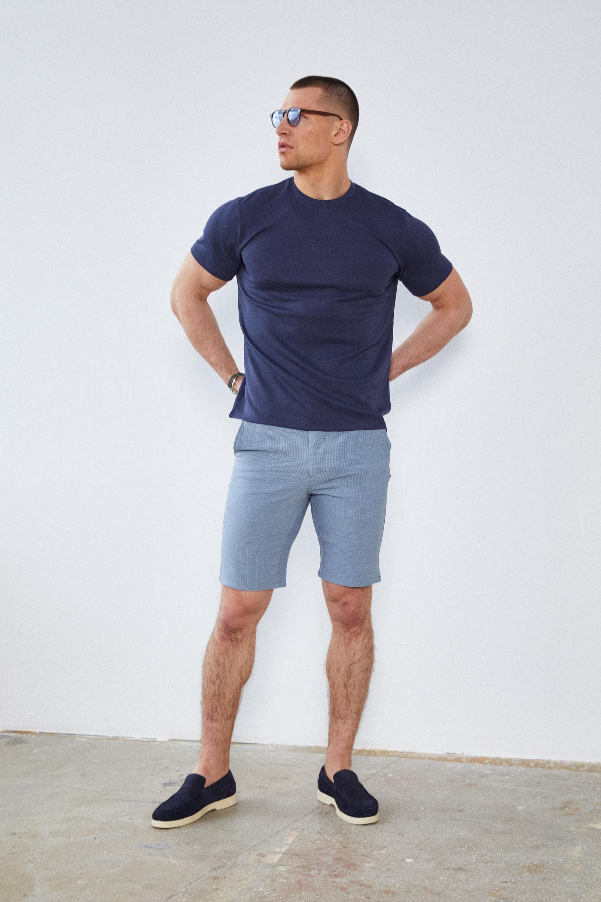 Erkek Beli Yarım Lastikli Pamuk Şantuk Jogger Şort