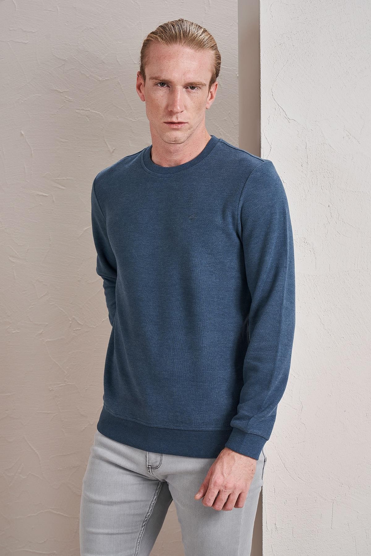 Erkek (2304)Bisiklet Yaka Basic Selanik Sweatshirt