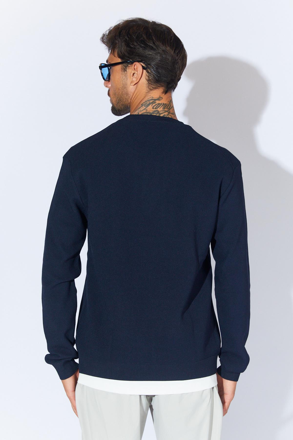 Erkek Bisiklet Yaka Pike Örgü Basic Triko