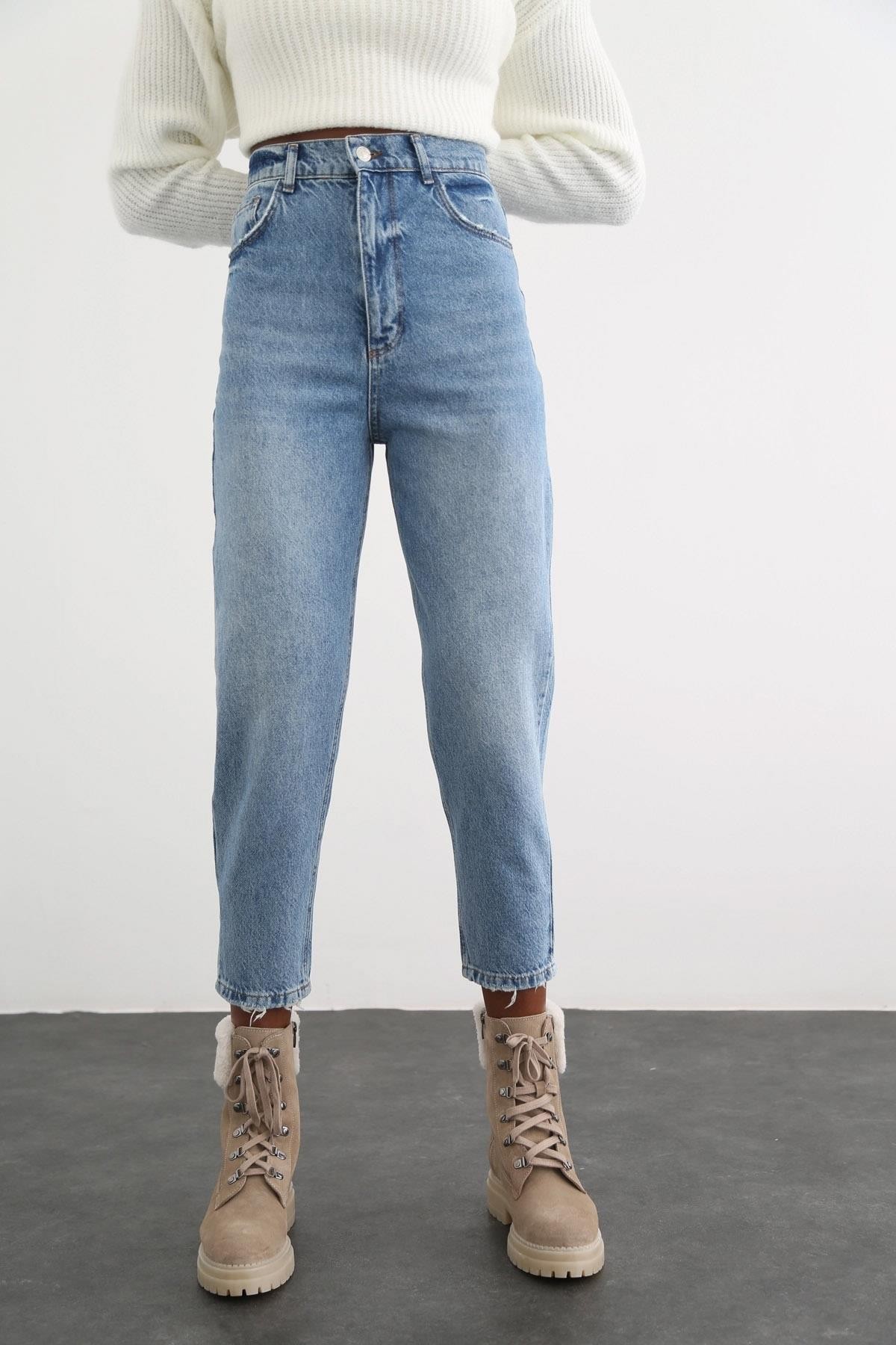 Kadın High Waist MOM Jeans