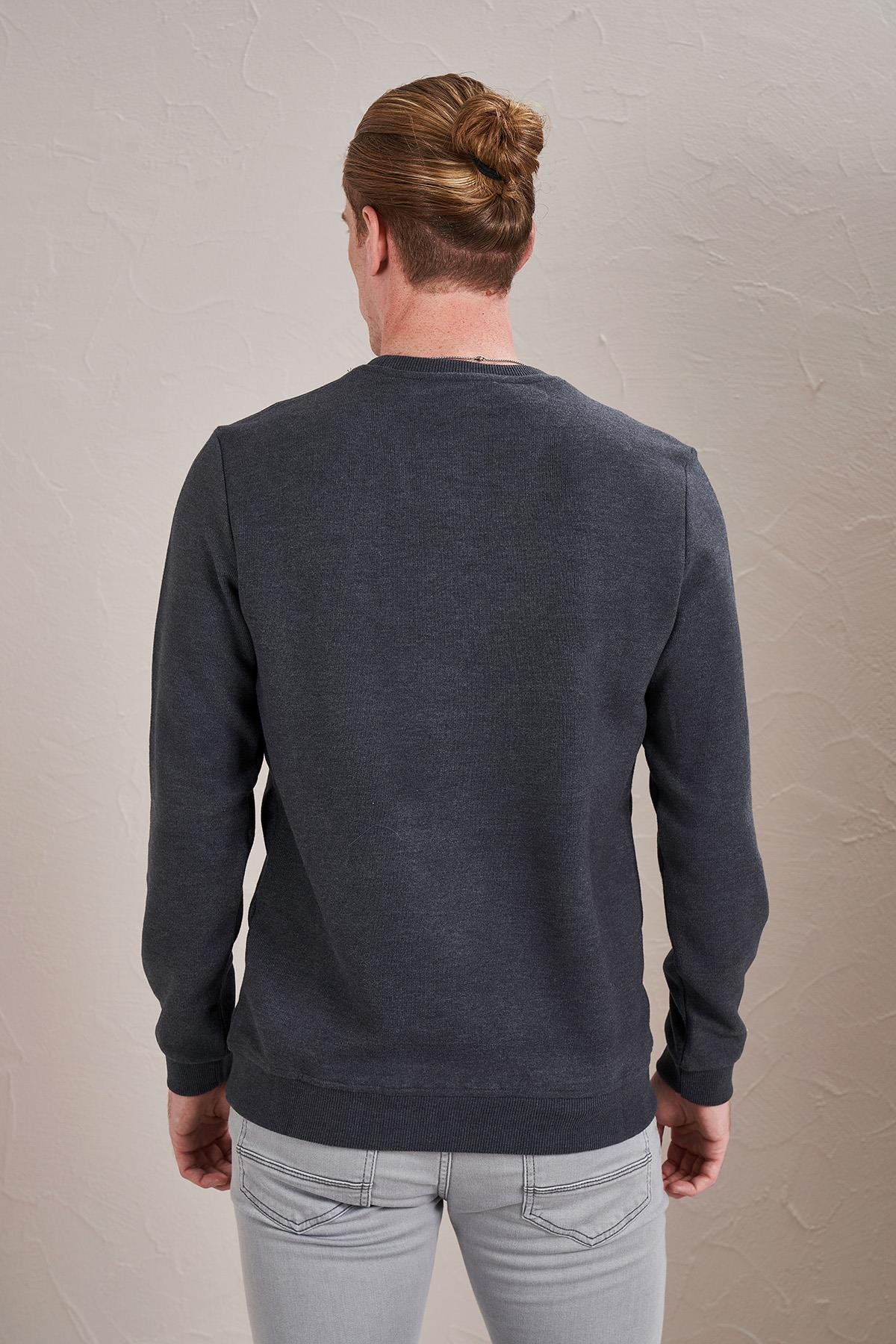 Erkek (2304)Bisiklet Yaka Basic Selanik Sweatshirt