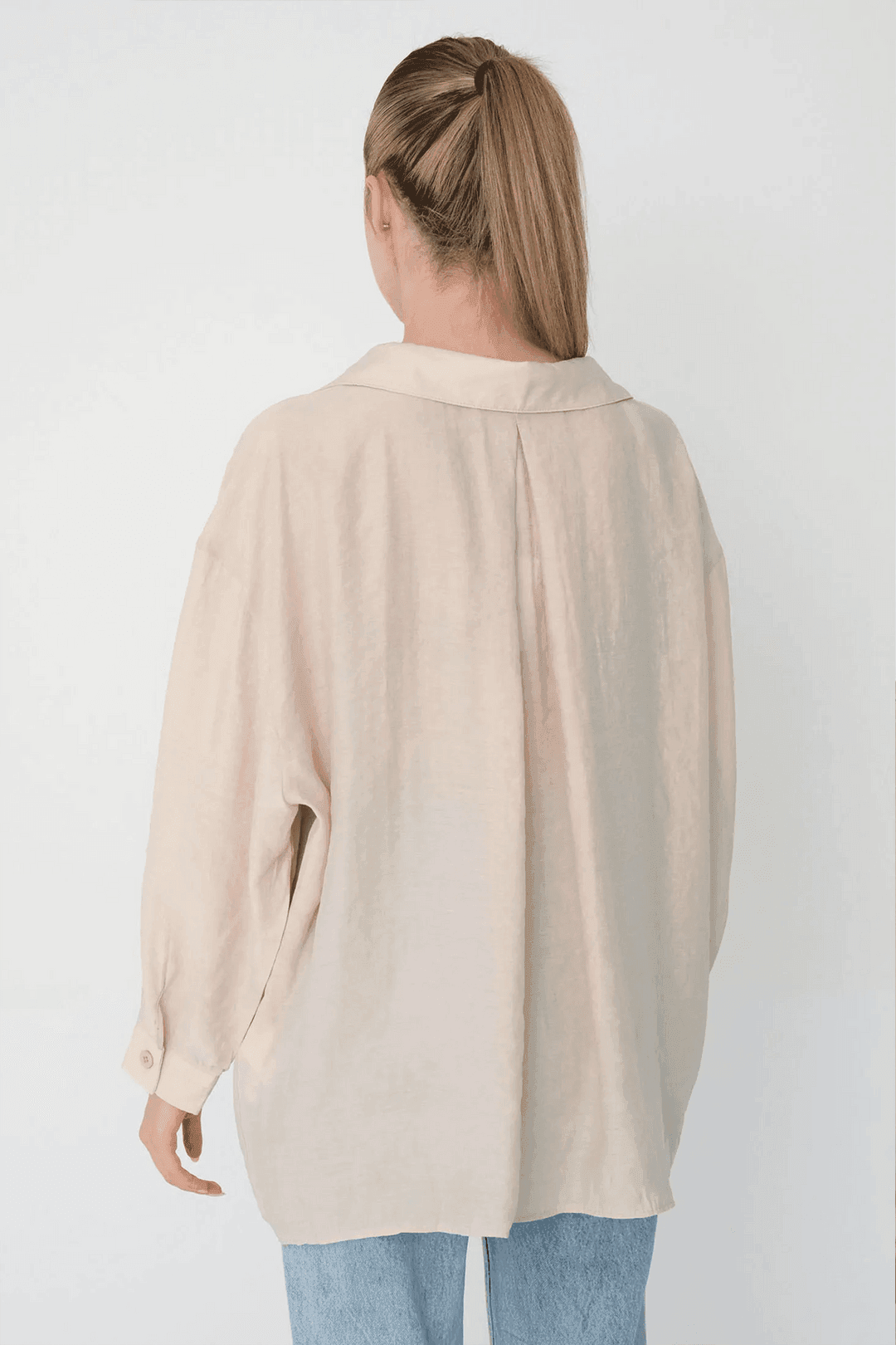 Kadın Omuzu Düşük Oversize Gömlek