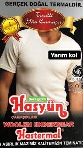 Hasyün Erkek Kısa Kol Yün İçlik Hasyün Yarım Kol