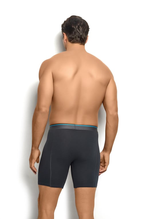 Jiber Erkek Uzun Siyah Pamuklu Likralı 3 Lü Boxer