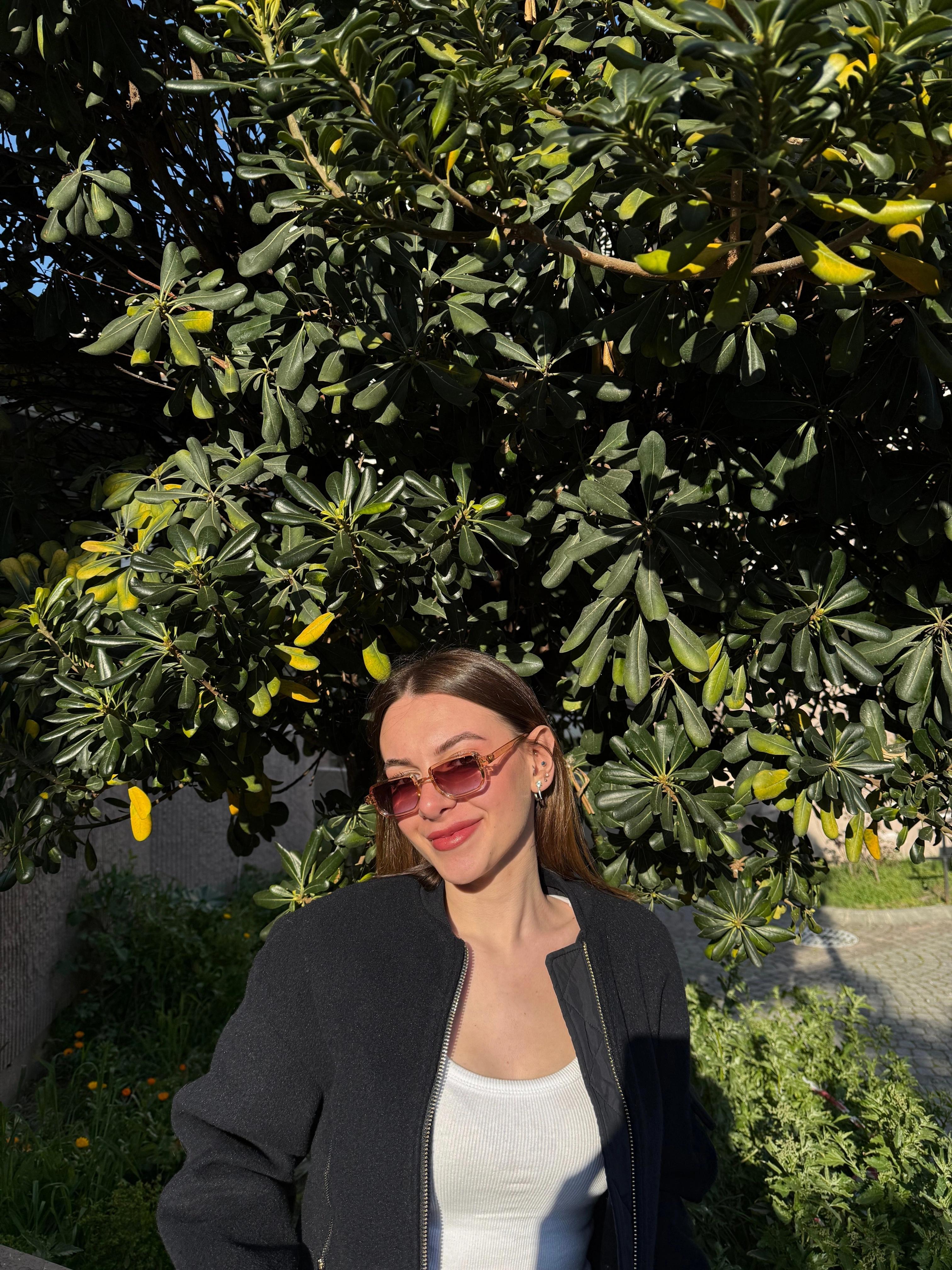 Chloe Şeffaf Nude Yeni Sezon Dikdörtgen Güneş Gözlüğü