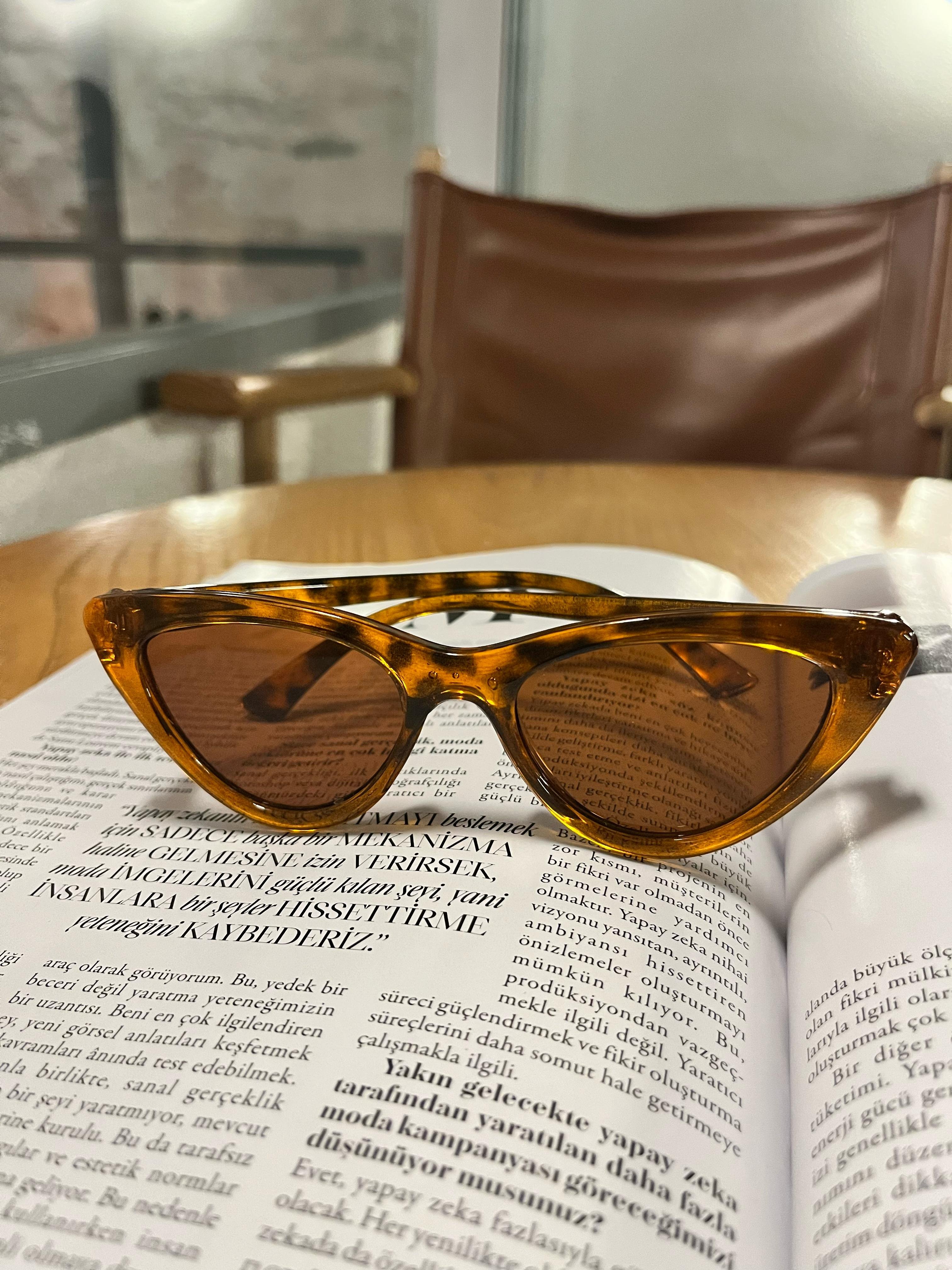 Evelyn Leopar Desen Yeni Sezon Cat Eye Güneş Gözlüğü