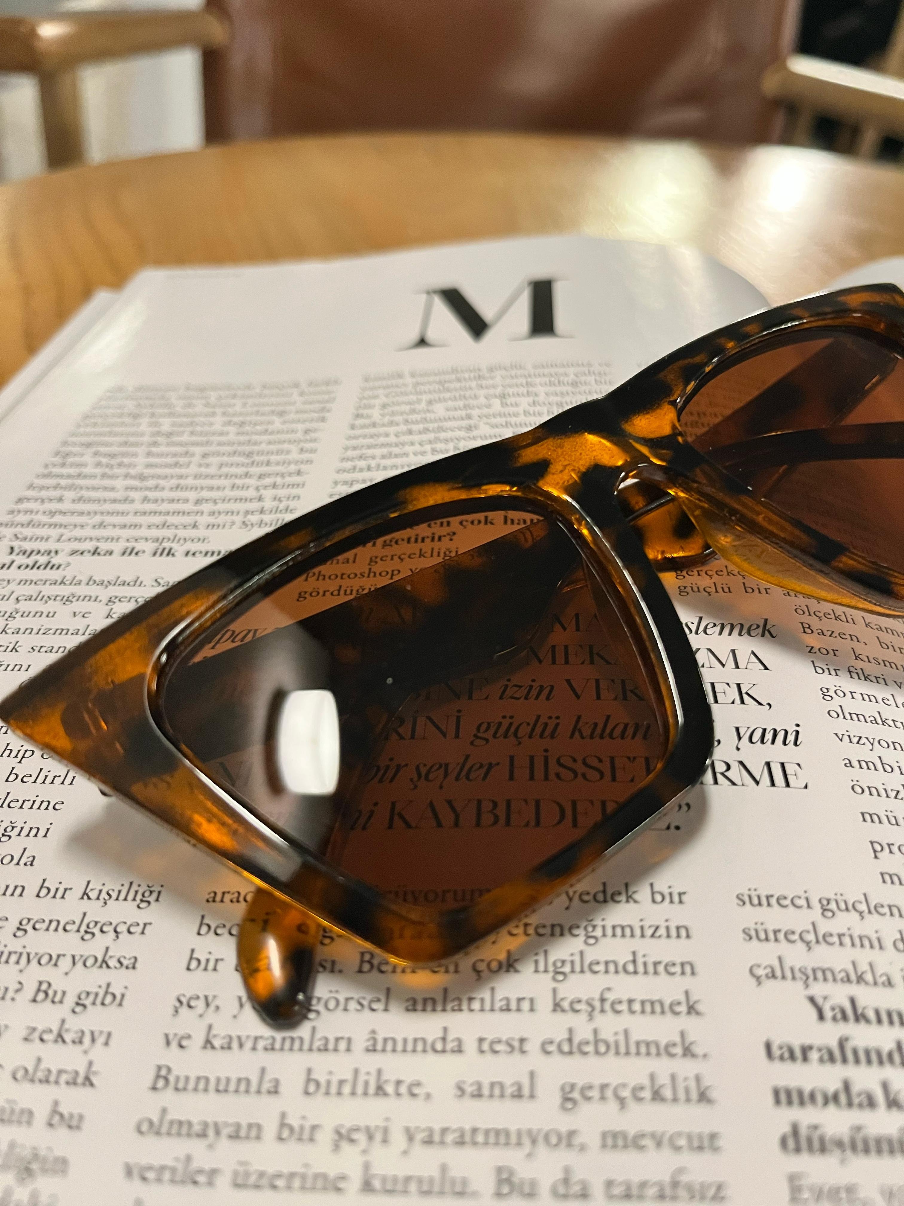 Lorena Leopar Desen Yeni Sezon Cat Eye Güneş Gözlüğü