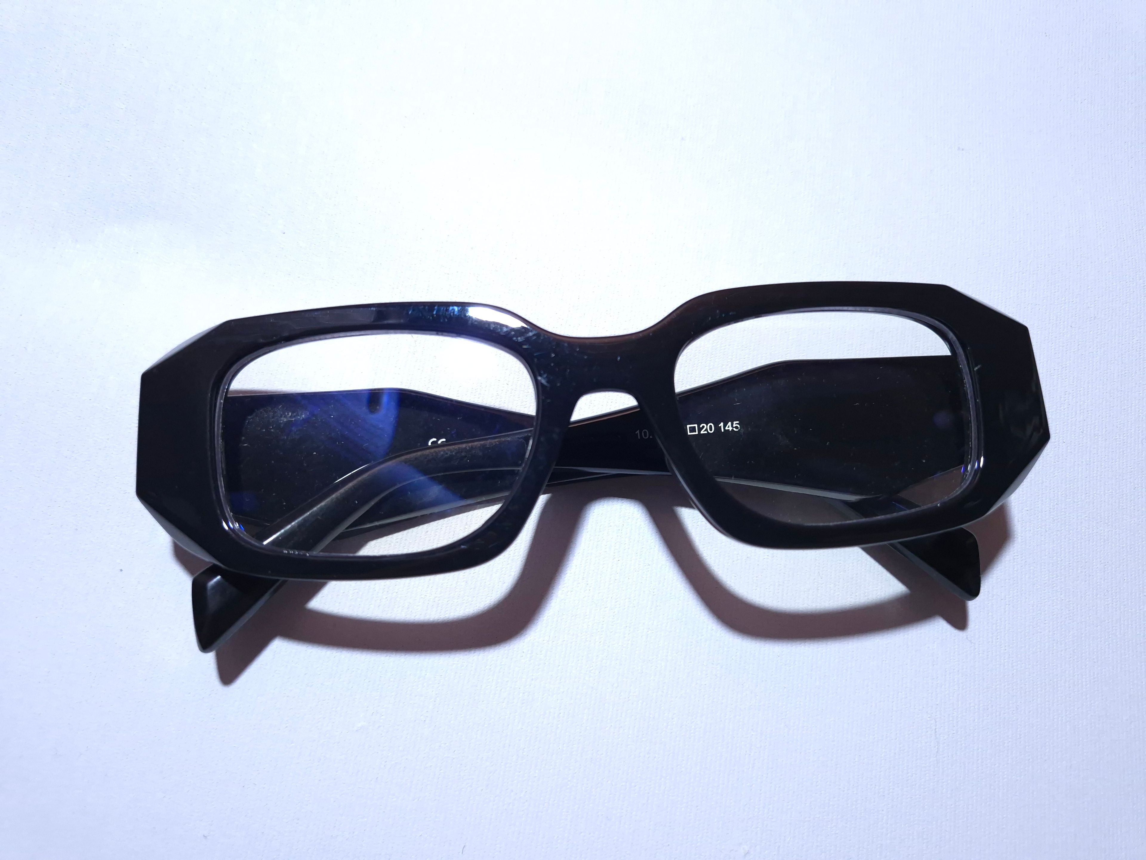 Luna Oversize Kalın Çerçeve Optik Uyumlu Blue Block Mavi Işık Koruyucu Gözlük Parlak Siyah