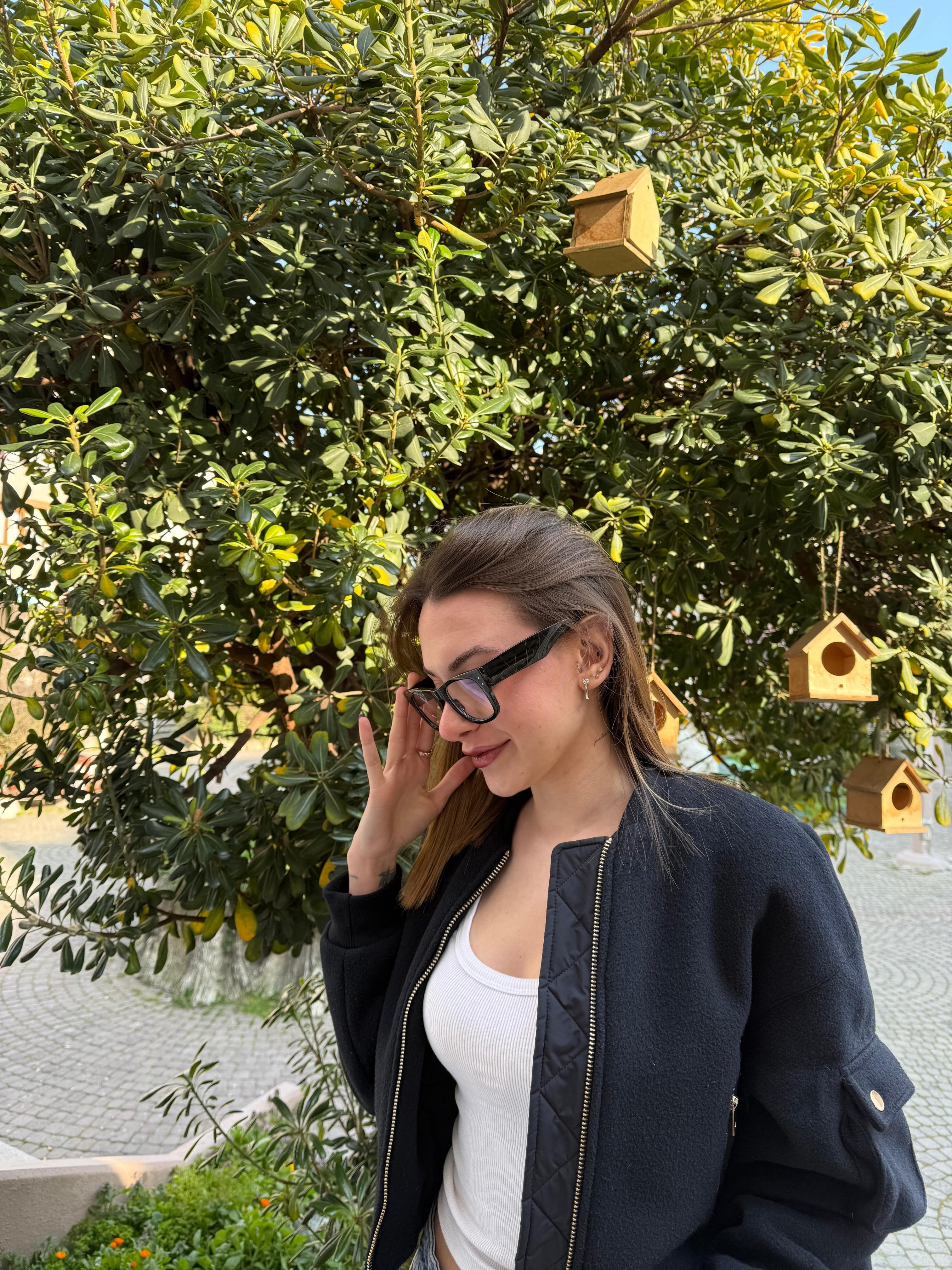 Cora Parlak Siyah Optik Uyumlu Blue Block Mavi Işık Koruyucu Gözlük Siyah