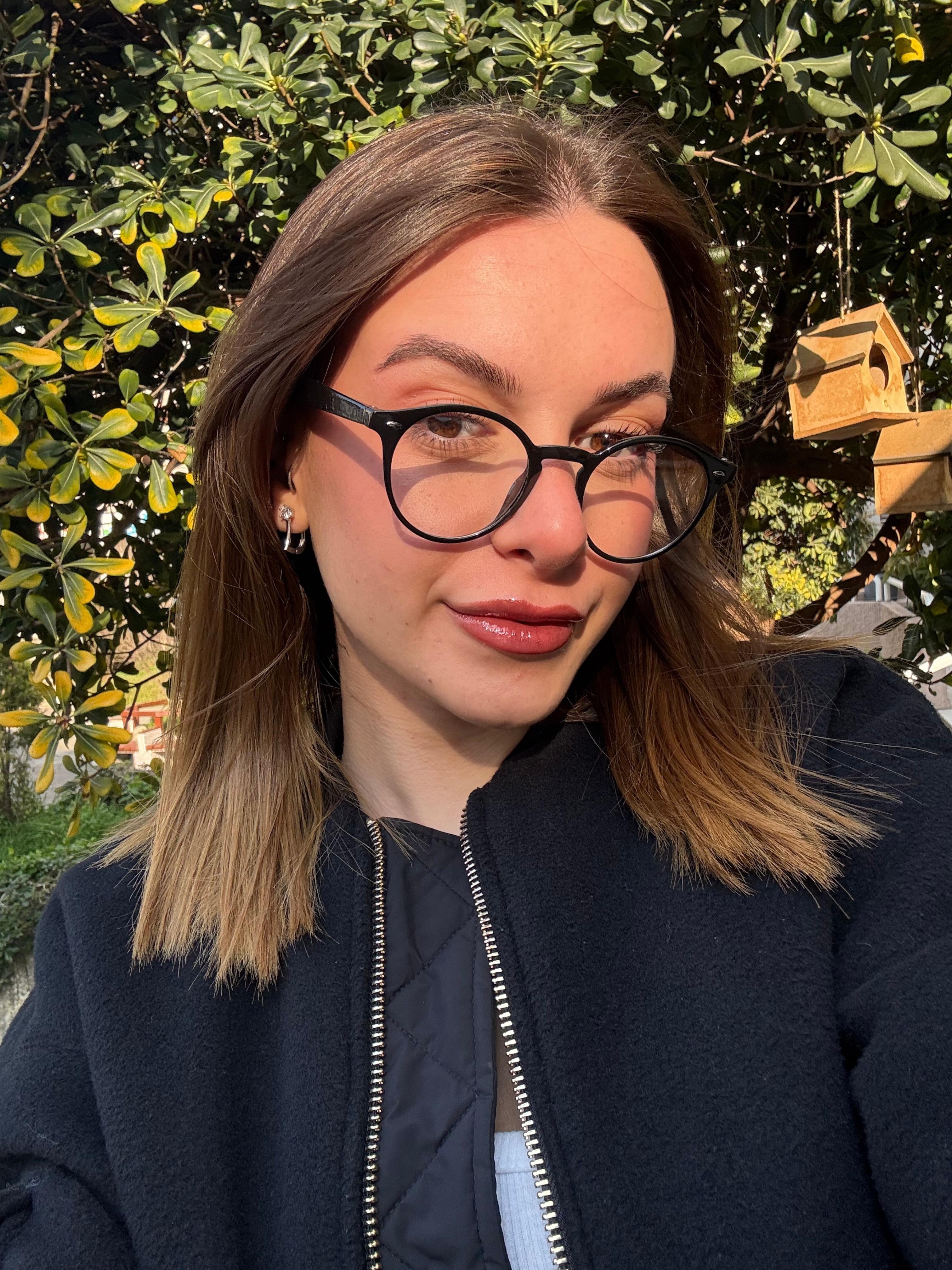Lara Yuvarlak Vintage Optik Uyumlu Blue Block Mavi Işık Koruyucu Gözlük Parlak Siyah