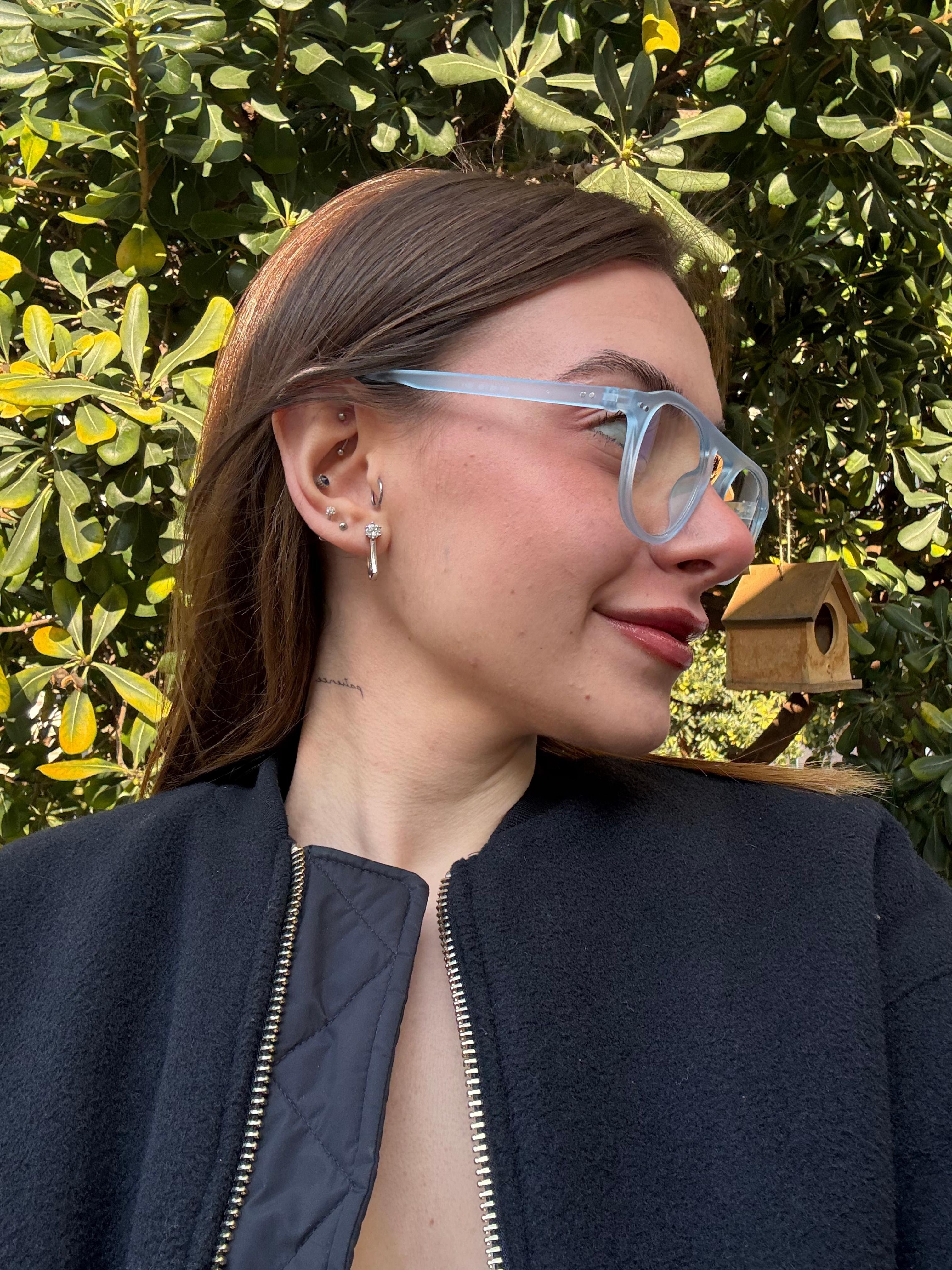 Stella Şeffaf Mavi Retro Optik Uyumlu Blue Block Mavi Işık Koruyucu Gözlük