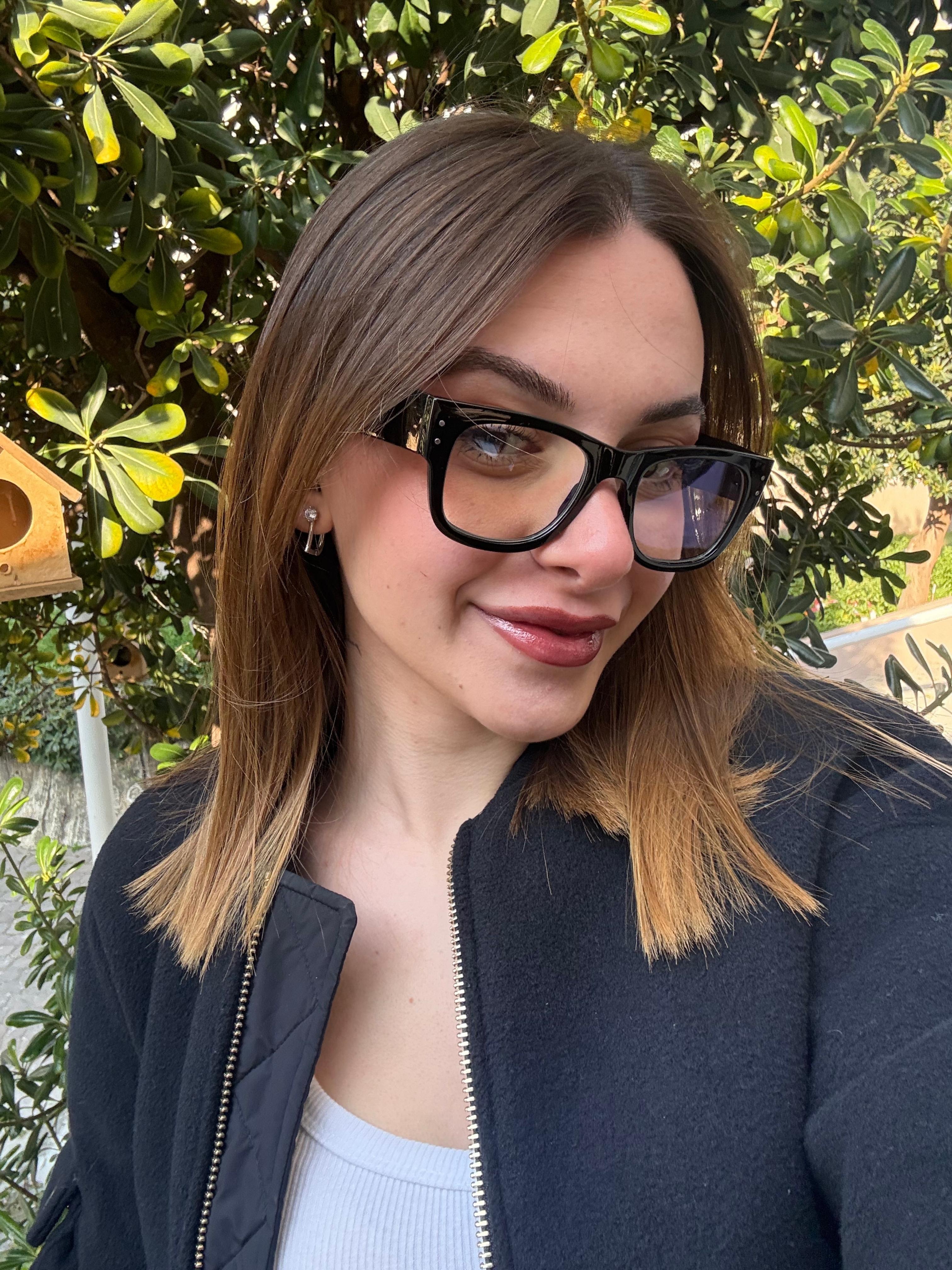 Cora Parlak Siyah Optik Uyumlu Blue Block Mavi Işık Koruyucu Gözlük Siyah