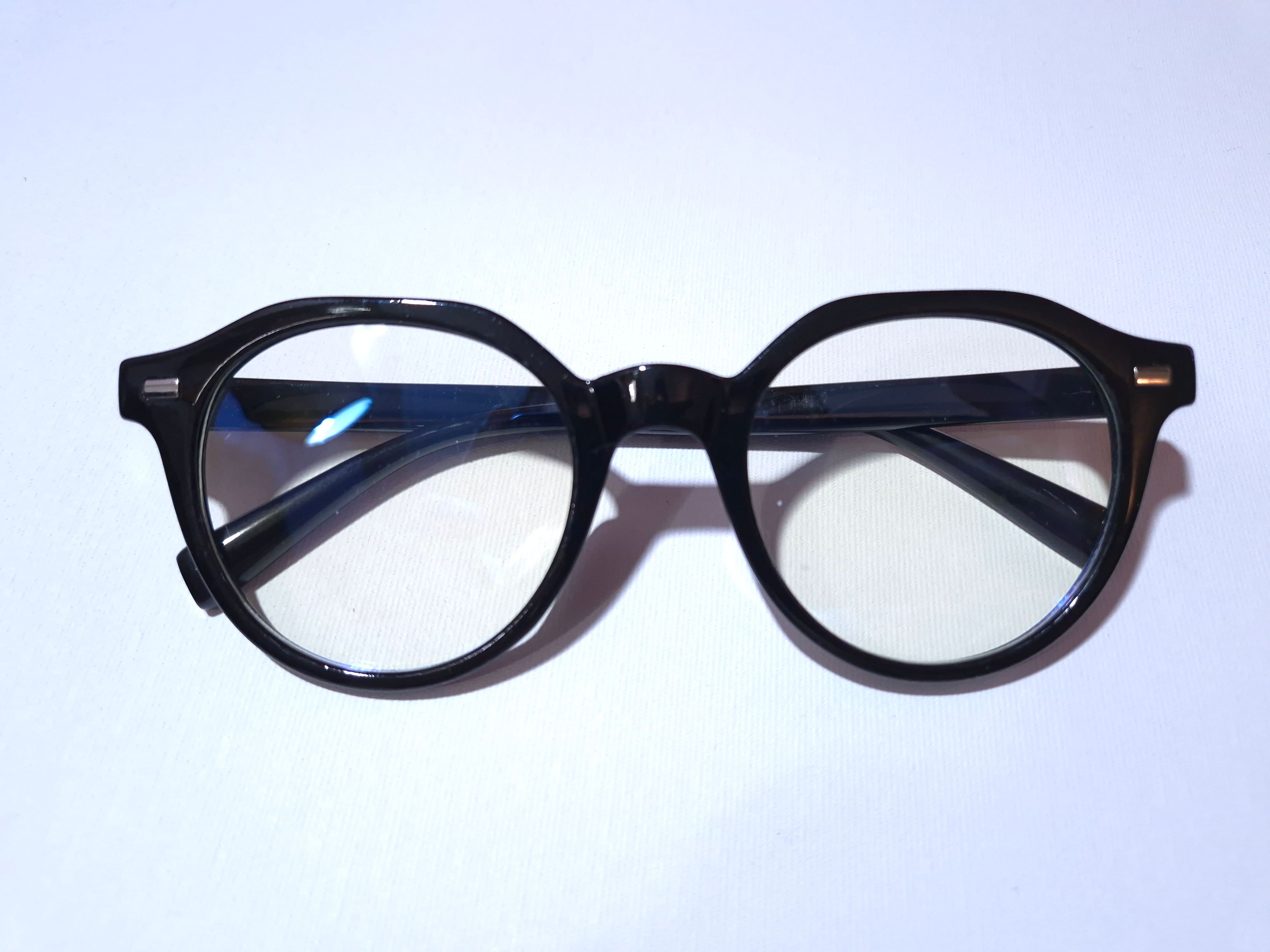 Elisa Yuvarlak Retro Optik Uyumlu Blue Block Mavi Işık Koruyucu Gözlük Parlak Siyah