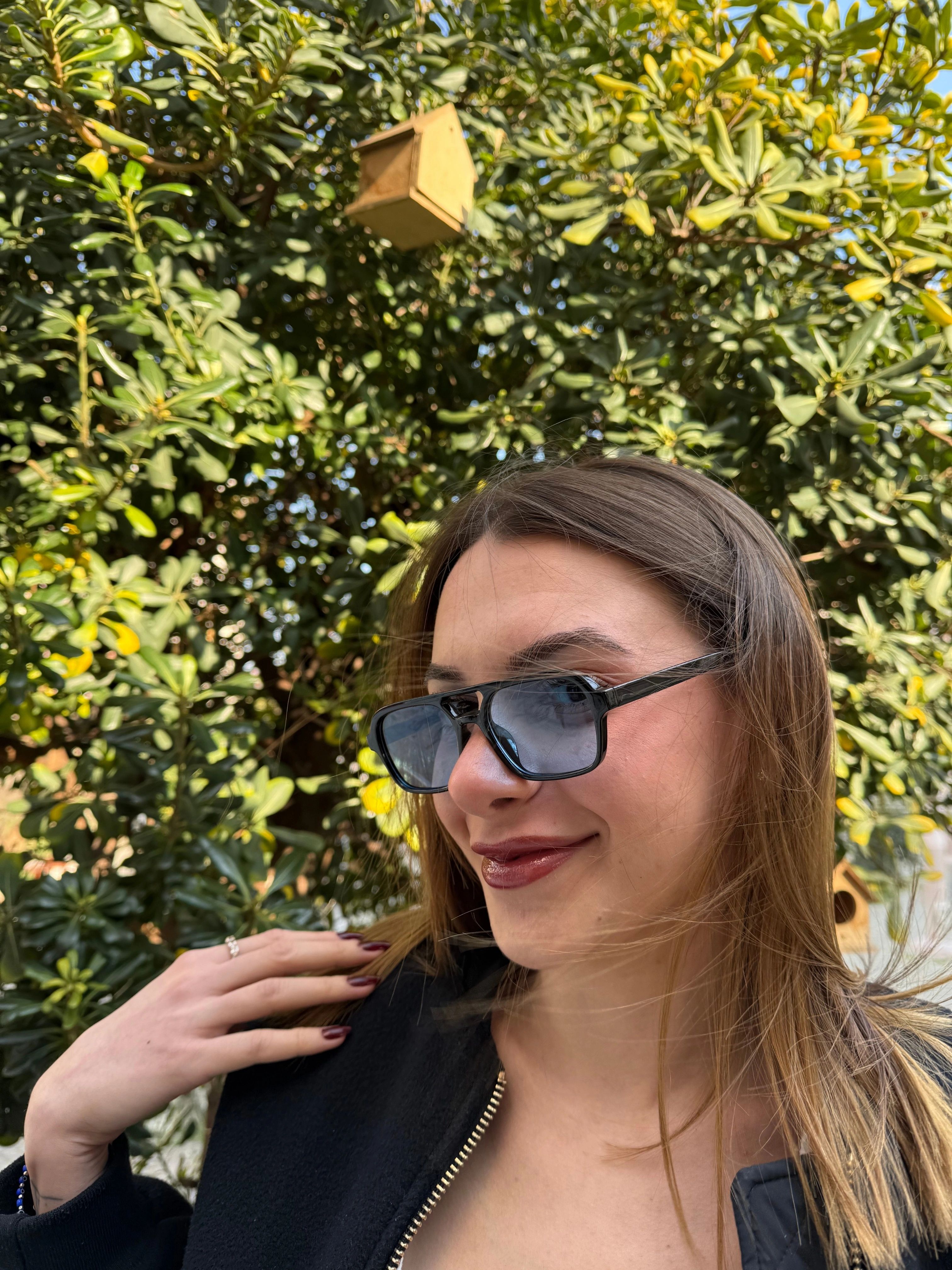 Freya Black Yeni Sezon Mavi Camlı Dikdörtgen Güneş Gözlüğü