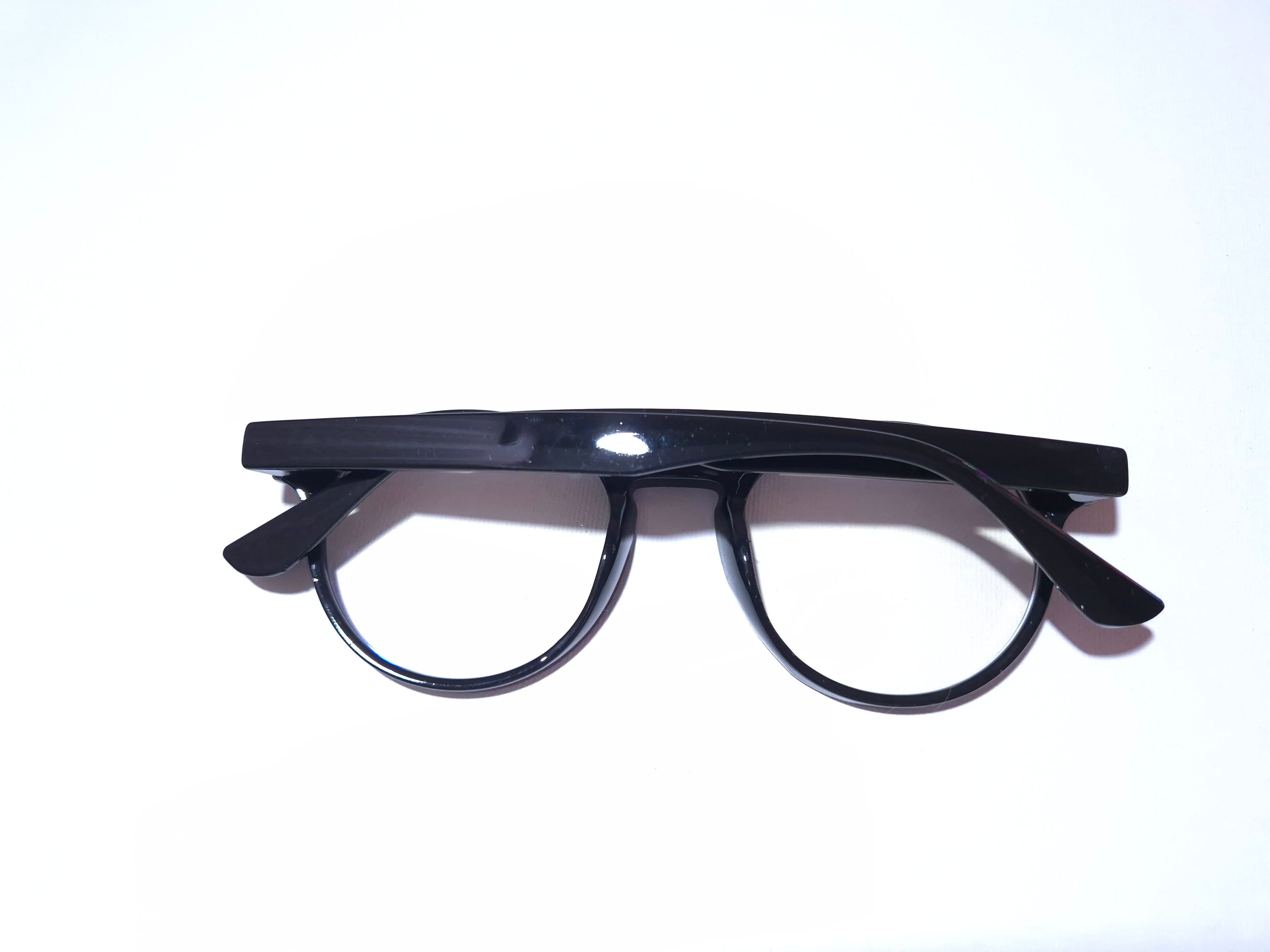 Lara Yuvarlak Vintage Optik Uyumlu Blue Block Mavi Işık Koruyucu Gözlük Parlak Siyah