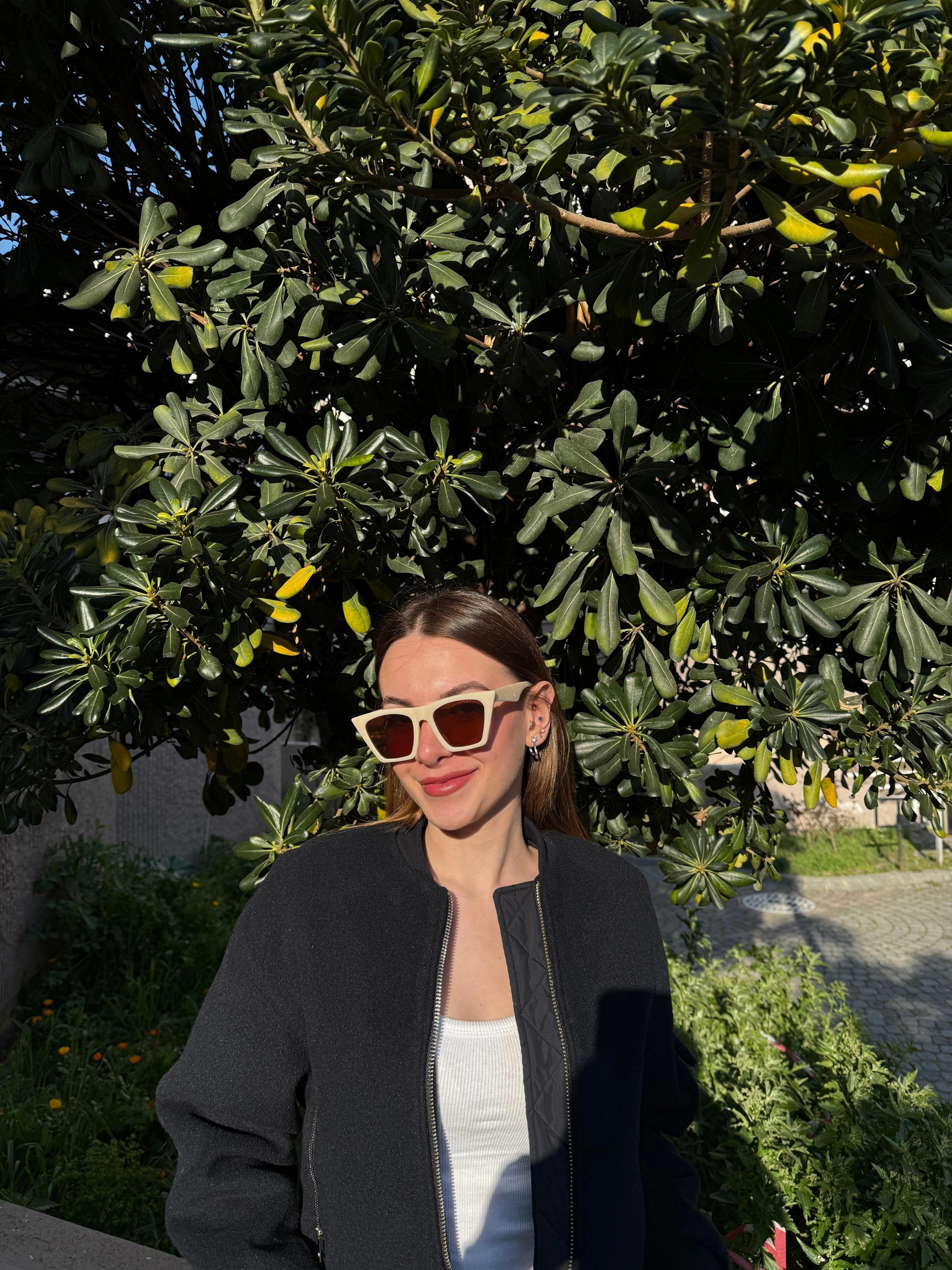 Sienna Krem Yeni Sezon Oversize Güneş Gözlüğü