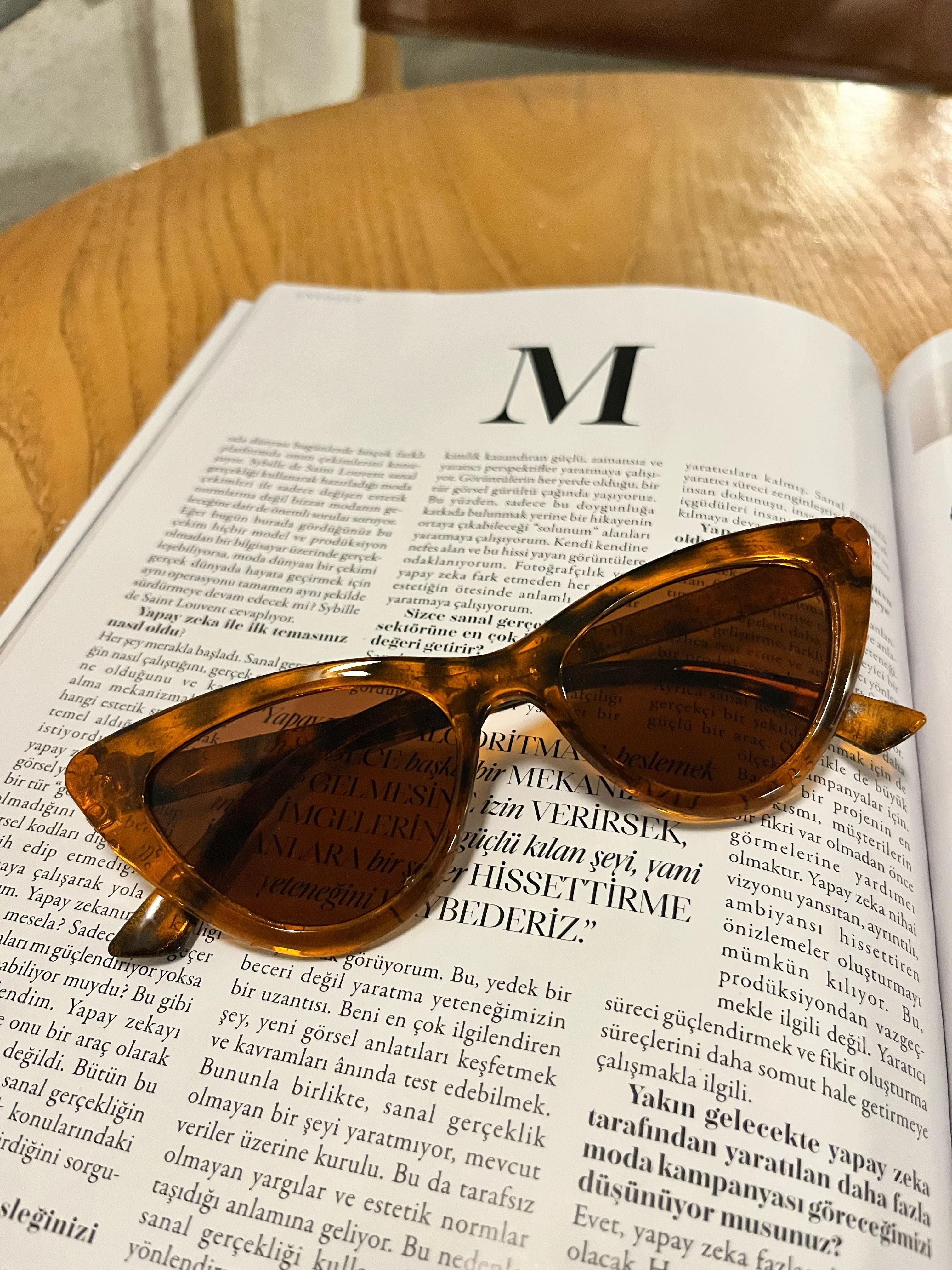 Evelyn Leopar Desen Yeni Sezon Cat Eye Güneş Gözlüğü