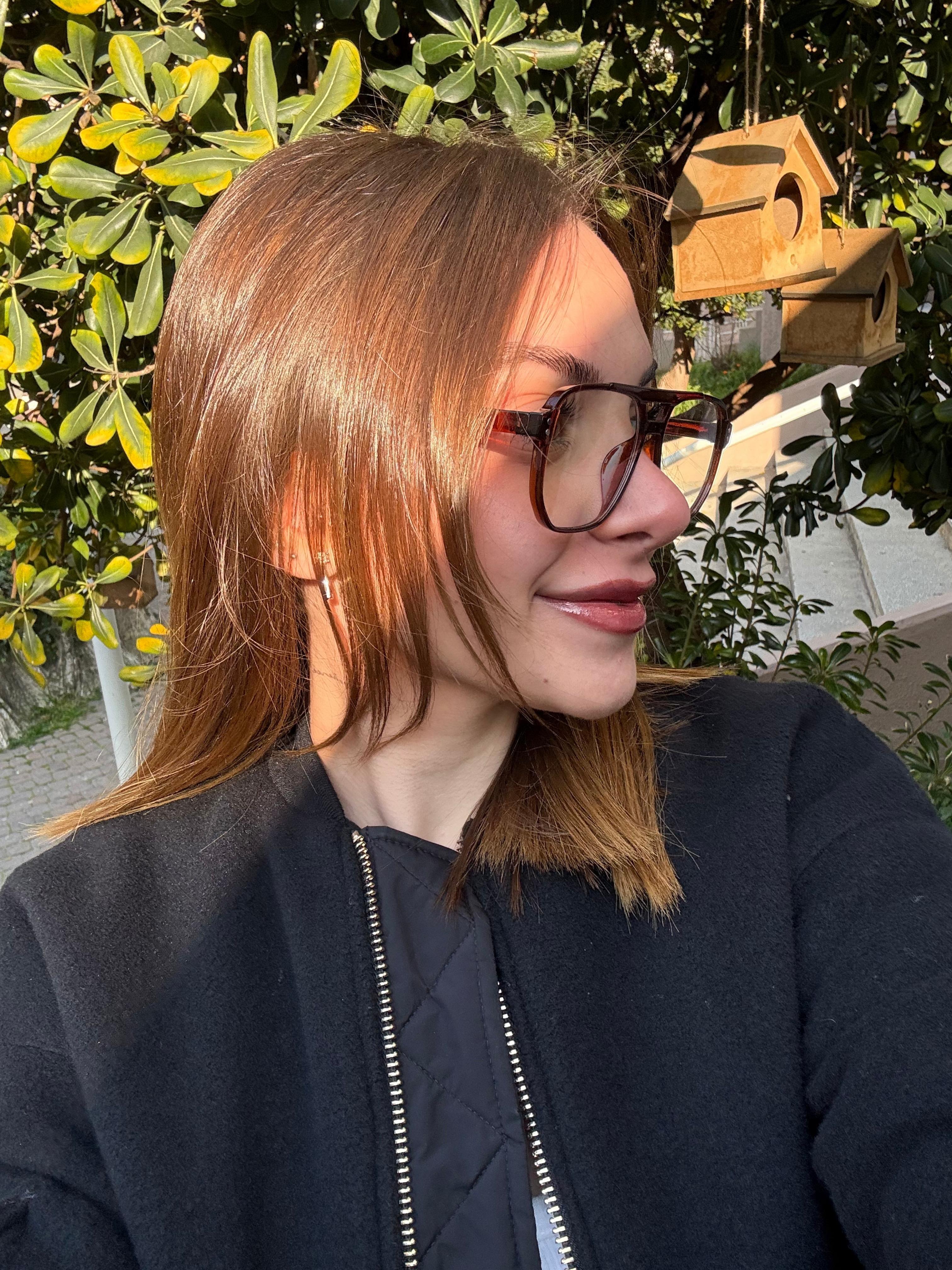 Mira Oversize Retro Optik Uyumlu Blue Block Mavi Işık Koruyucu Gözlük Kahverengi
