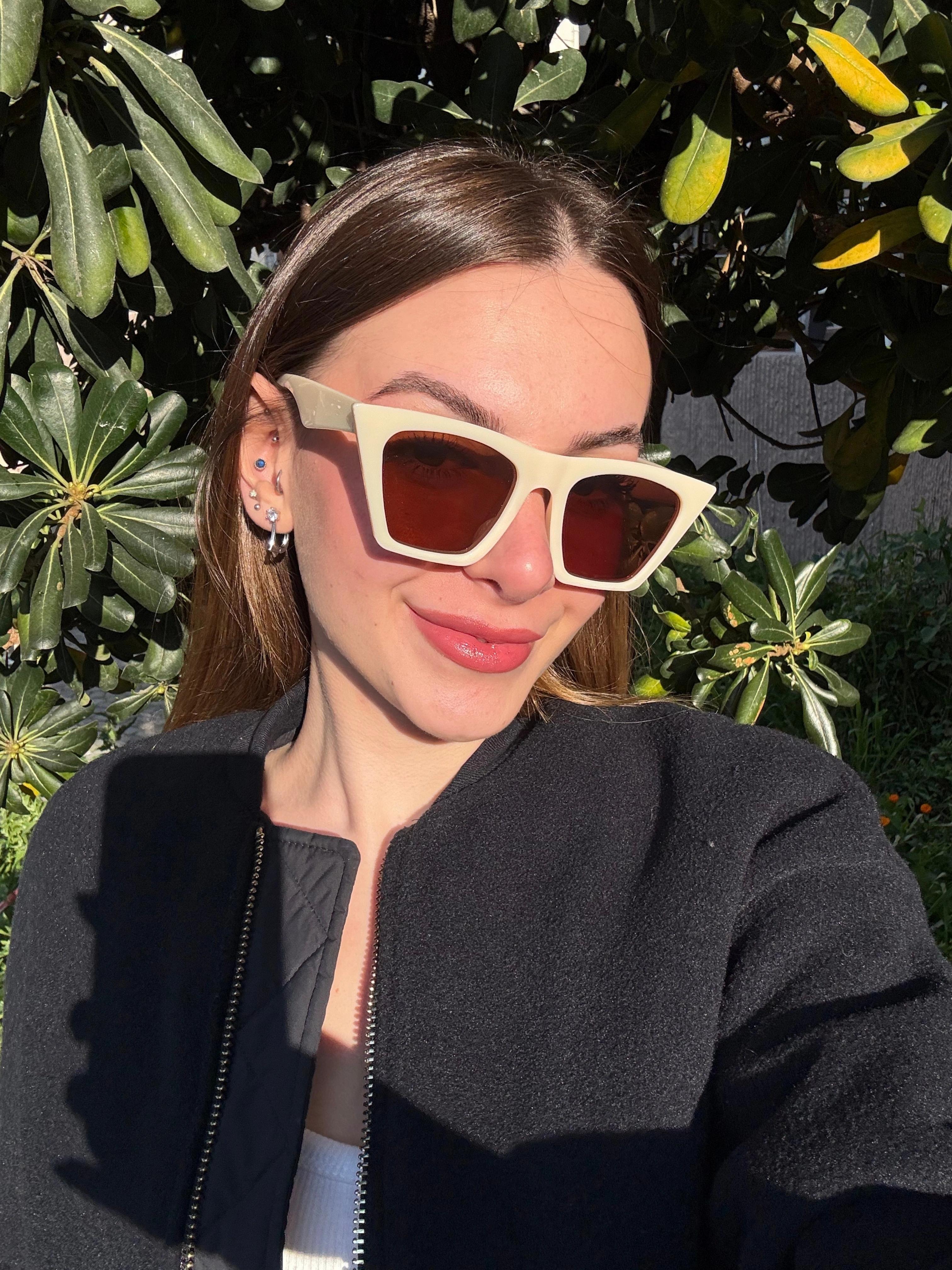 Sienna Krem Yeni Sezon Oversize Güneş Gözlüğü