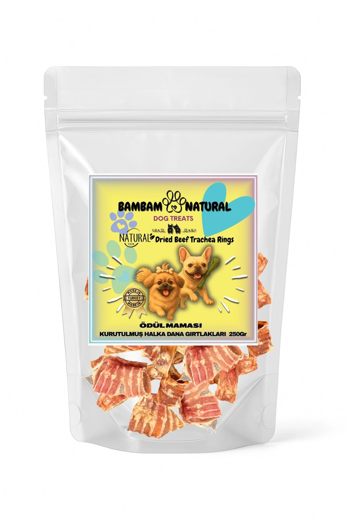 %100 Doğal Kurutulmuş Dana Gırlak Halkaları 250Gr - Köpek Çiğneme Ve Ödül Maması
