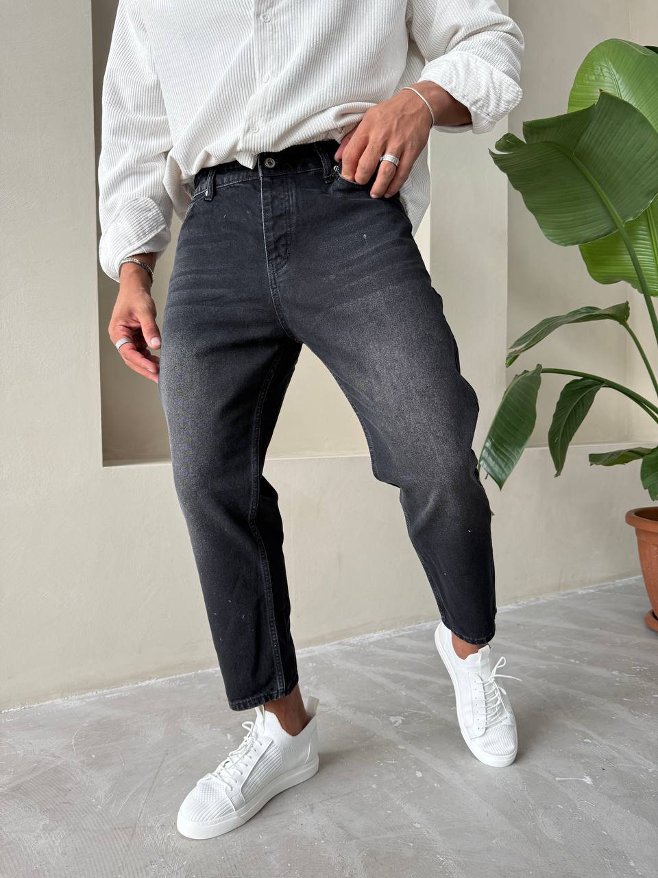 Boyfriend Gri Kot Pantolon