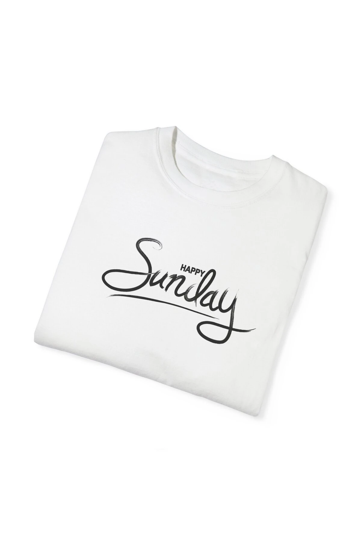 Unisex Oversize Beyaz Sunday Baskılı T-shirt