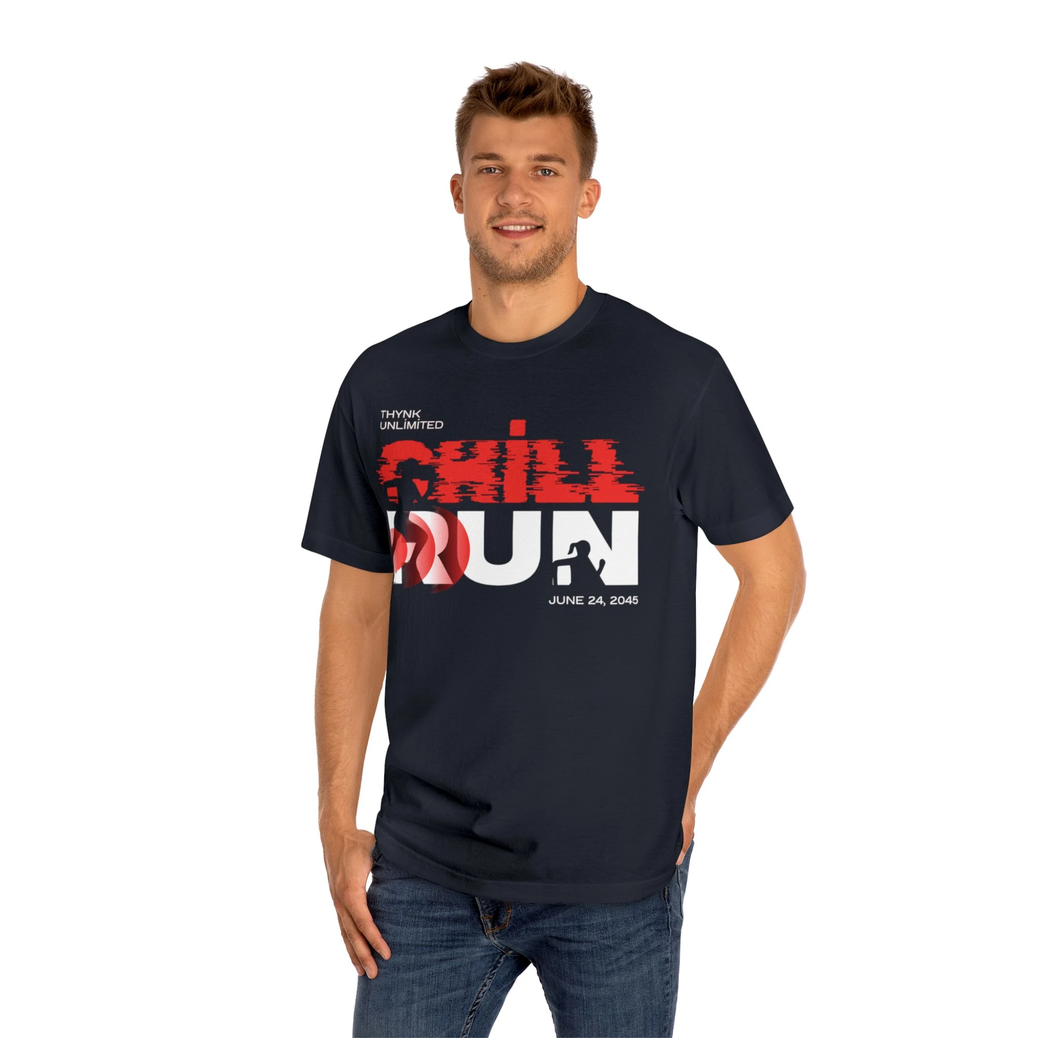 Chill Run Unisex Baskılı Oversize T-shirt
