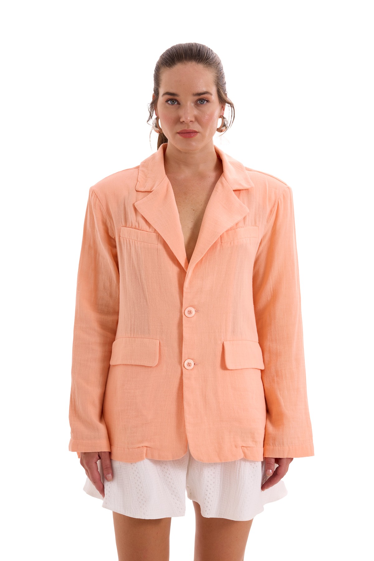 Peach Pink Muslin Jacket K