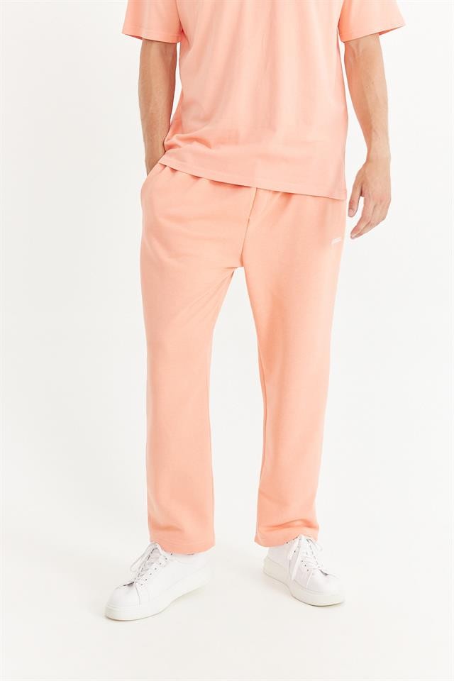 Peach Pink Embroidery Detailed Jogger