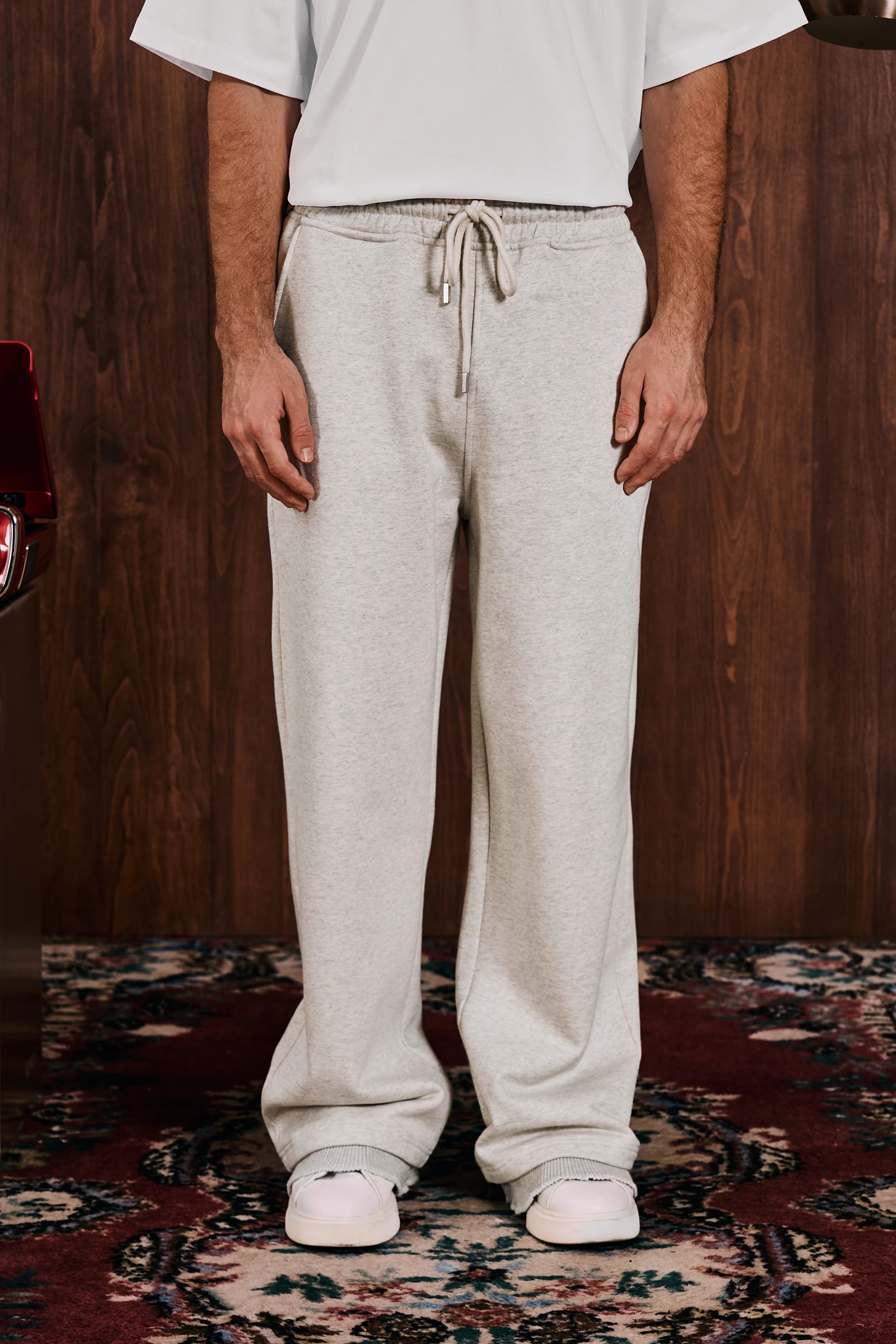 Loop Edge Triko Detaylı Sweatpant Gri